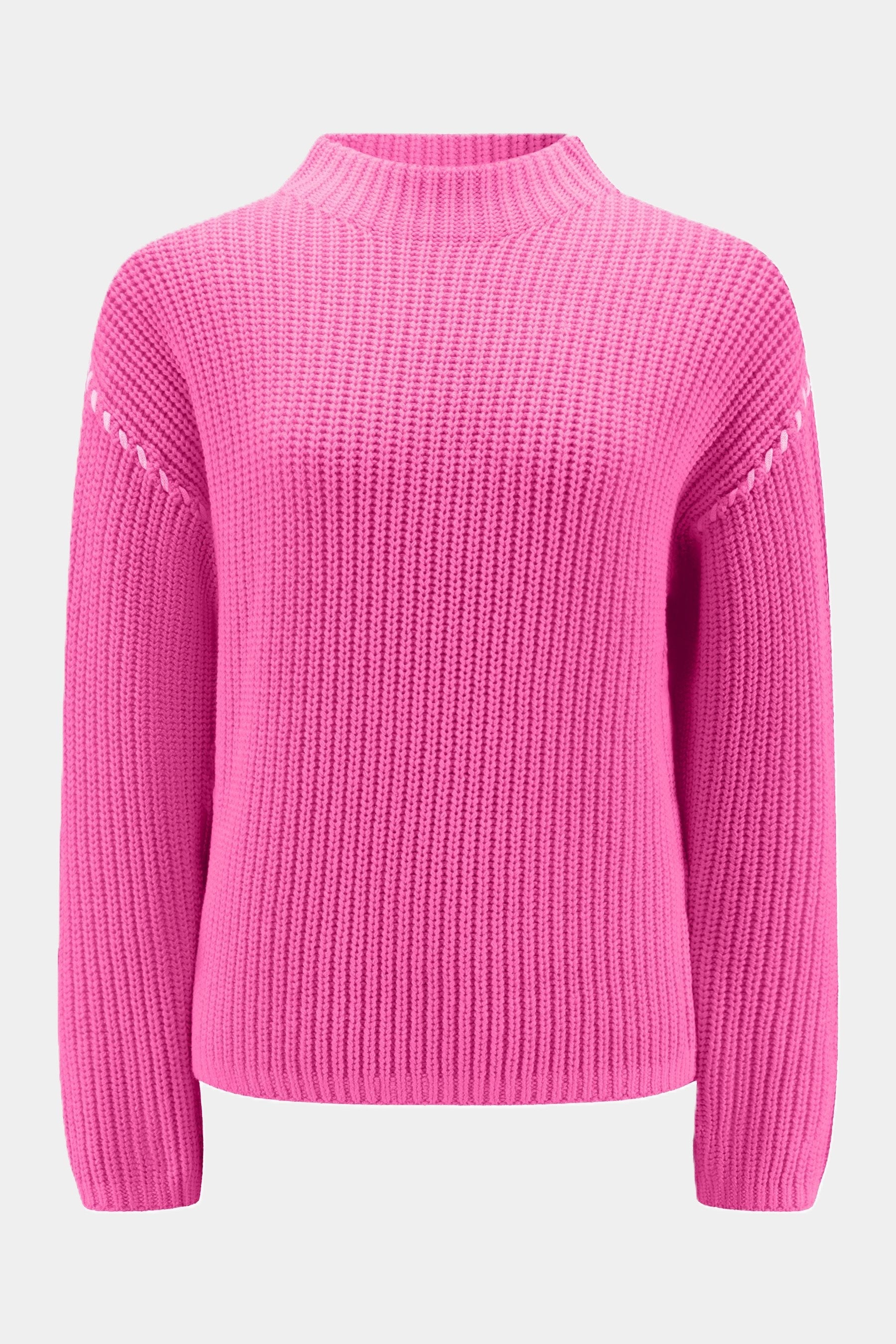 Six-o-Seven chunky knit sweater with stand-up collar - PINK six-o-seven