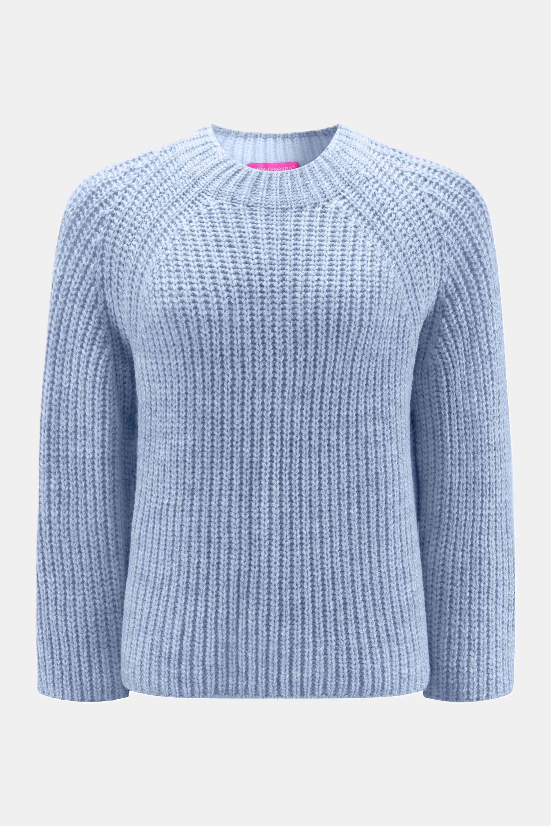six-o-seven Grobstrickpullover mit Rundhals SKY BLUE