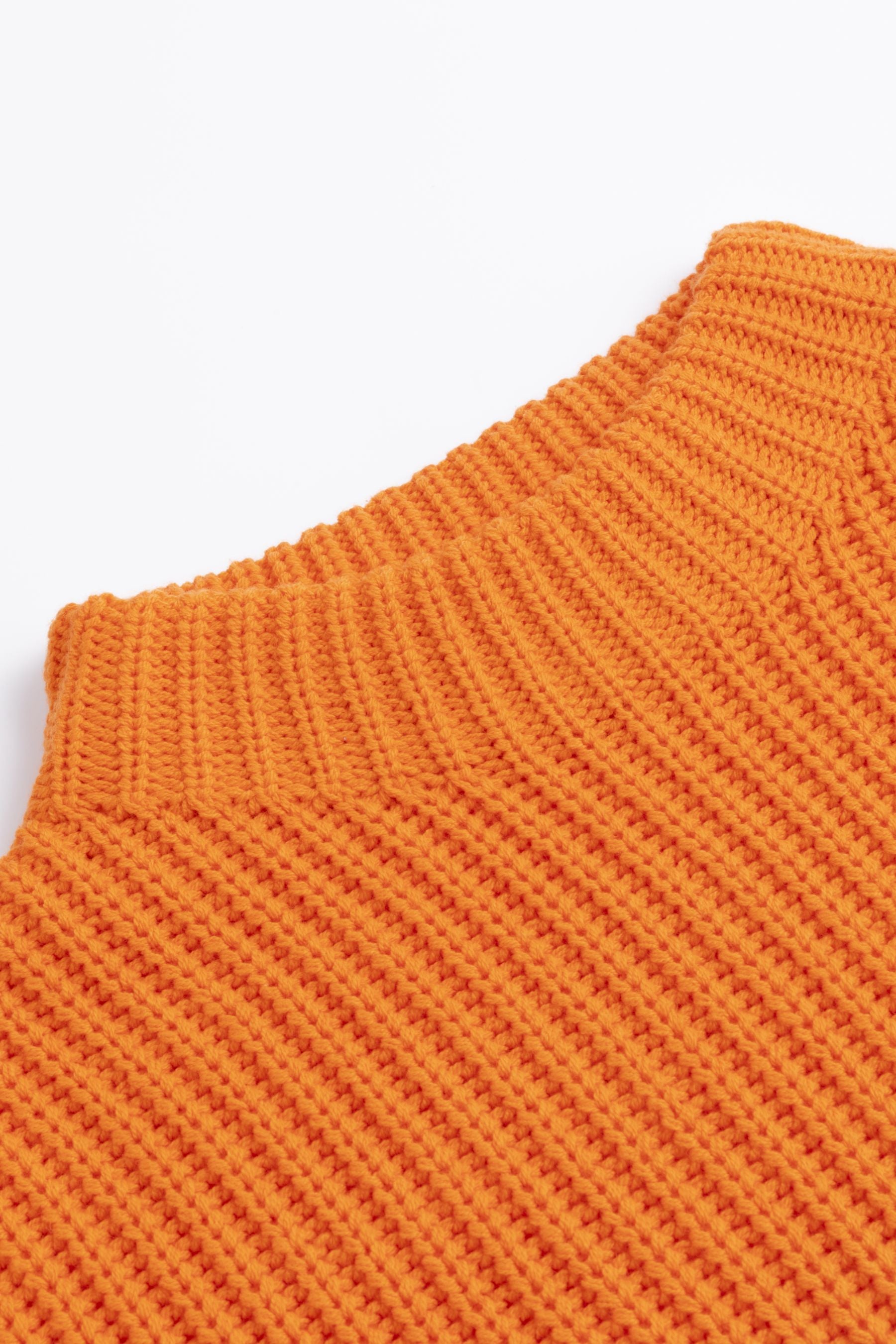 Six-o-seven Grobstrickpullover mit Stehkragen ORANGE