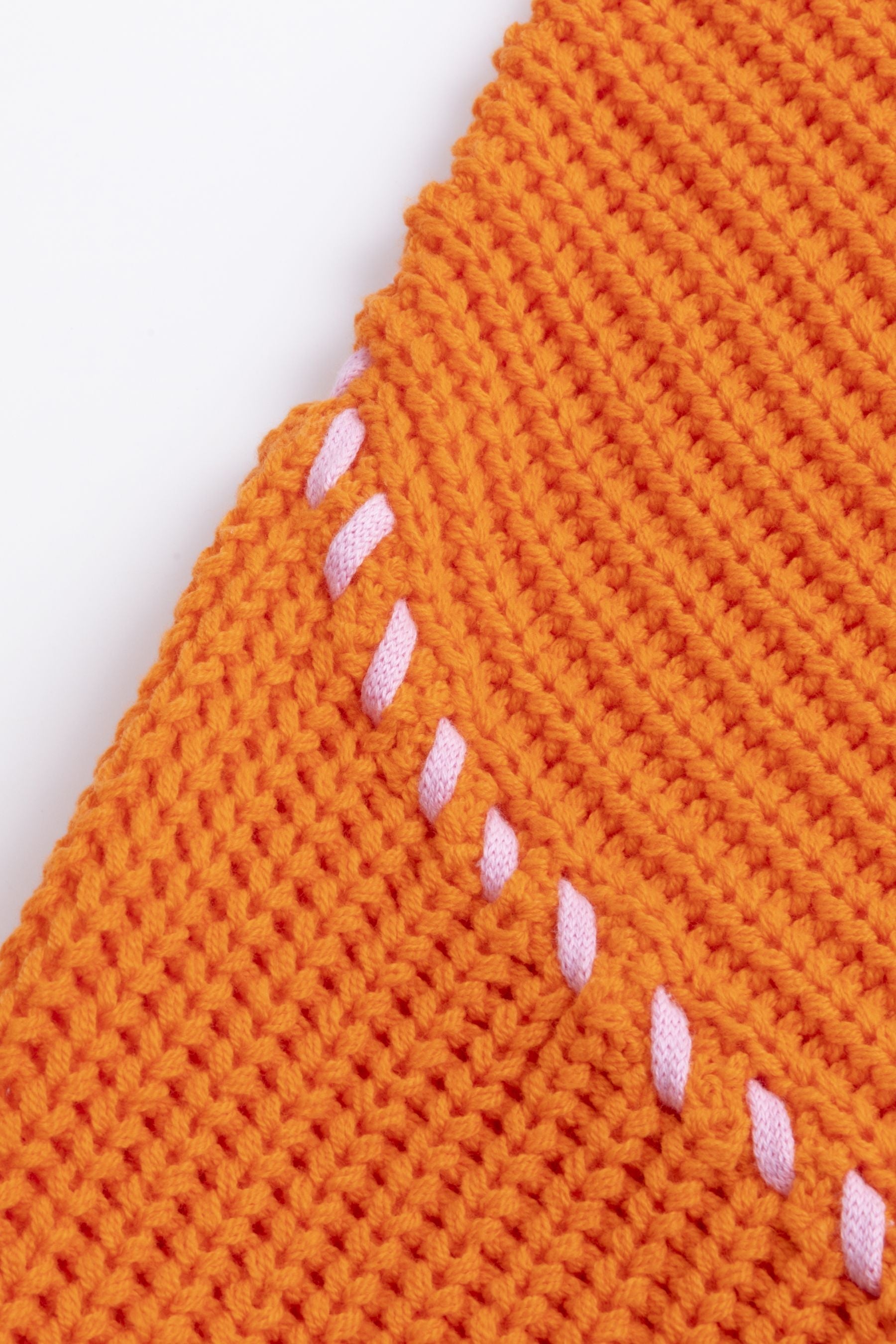 Six-o-Seven Grobstrickpullover mit Stehkragen - ORANGE six-o-seven