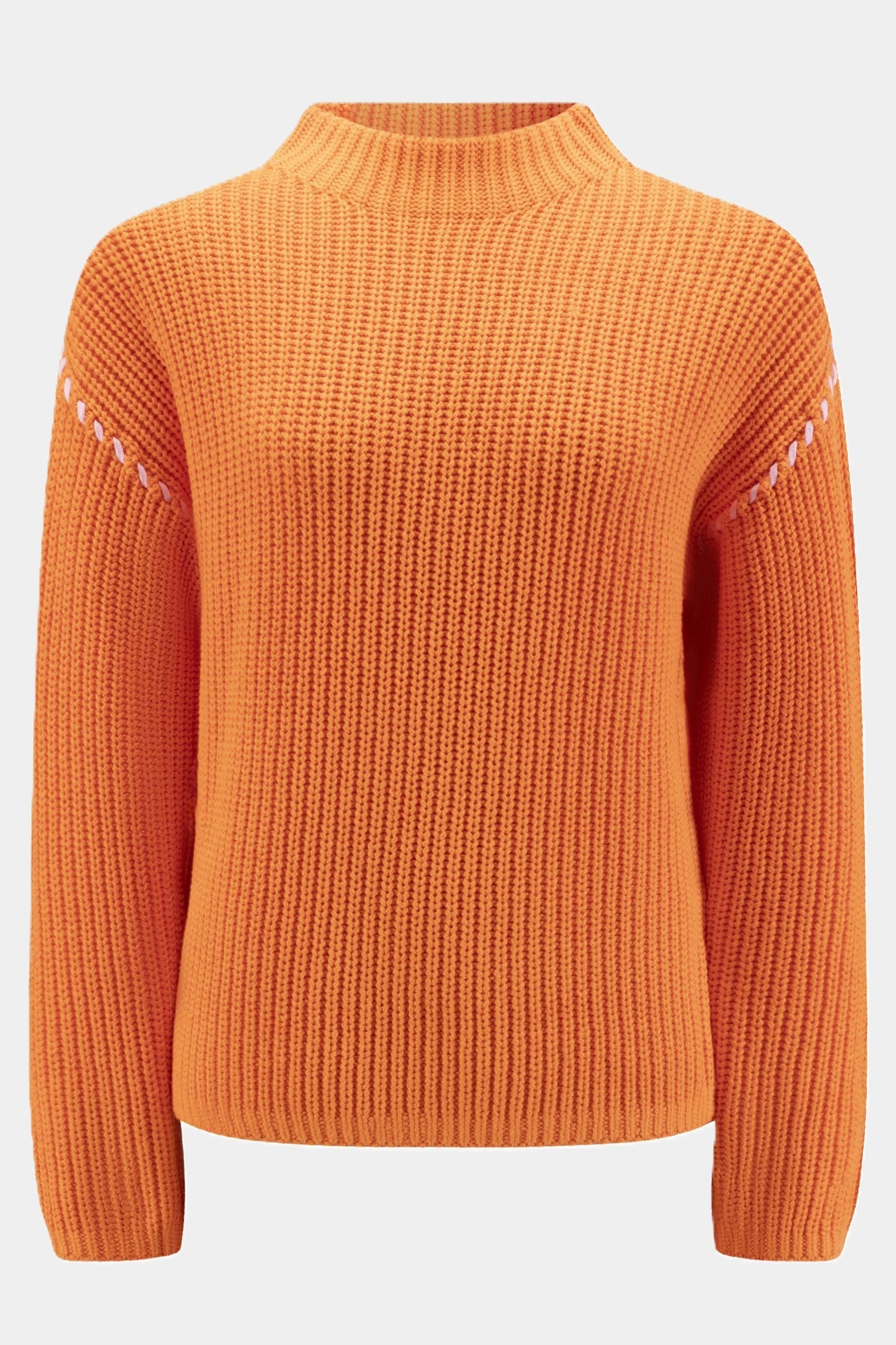 Six-o-Seven Grobstrickpullover mit Stehkragen - ORANGE six-o-seven