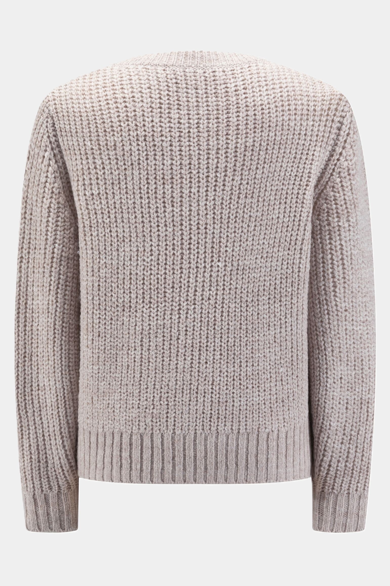 Valentine chunky knit sweater with heart motif Beige six-o-seven