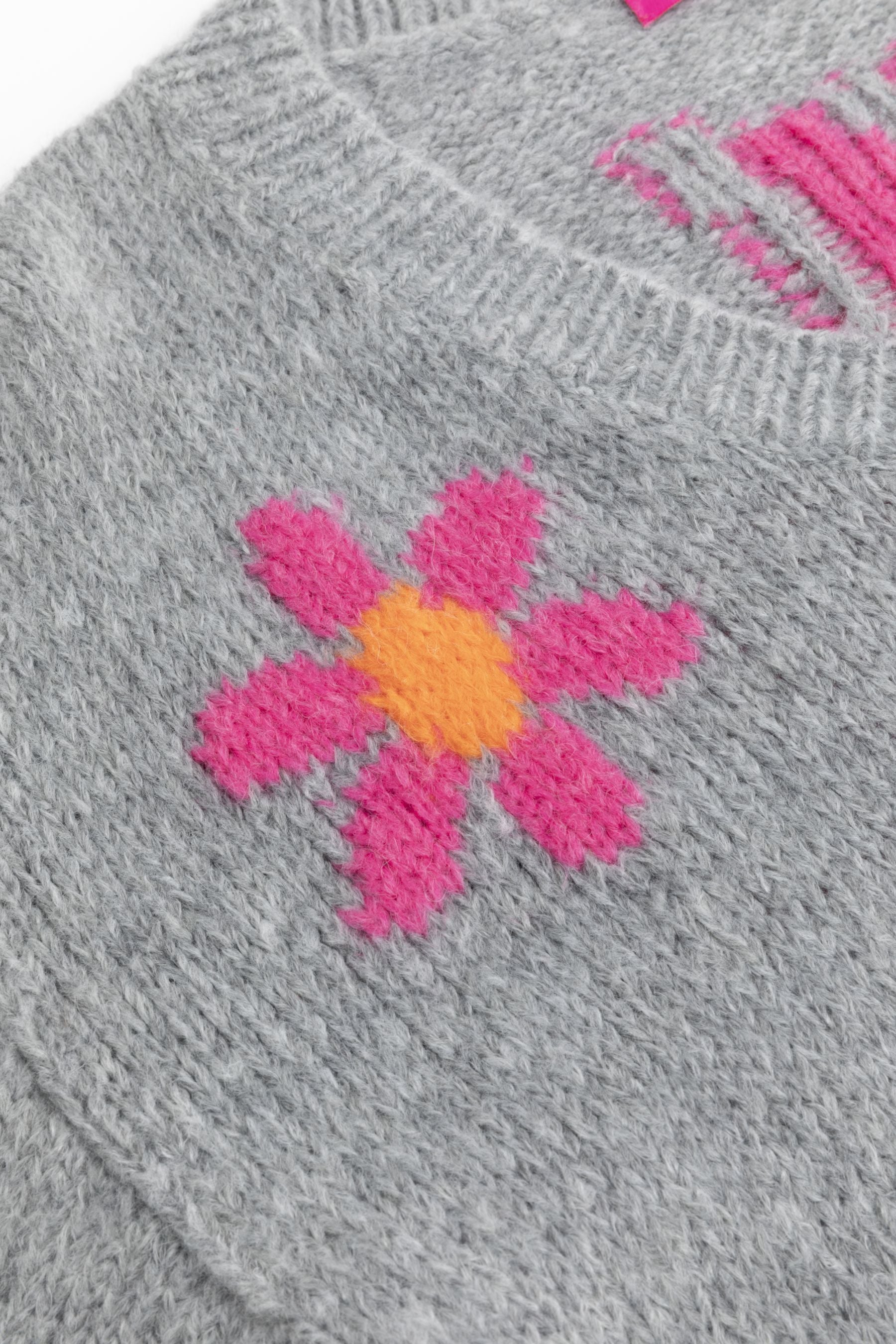 Six-o-seven pullover with flower and heart motifs LIGHT GREY