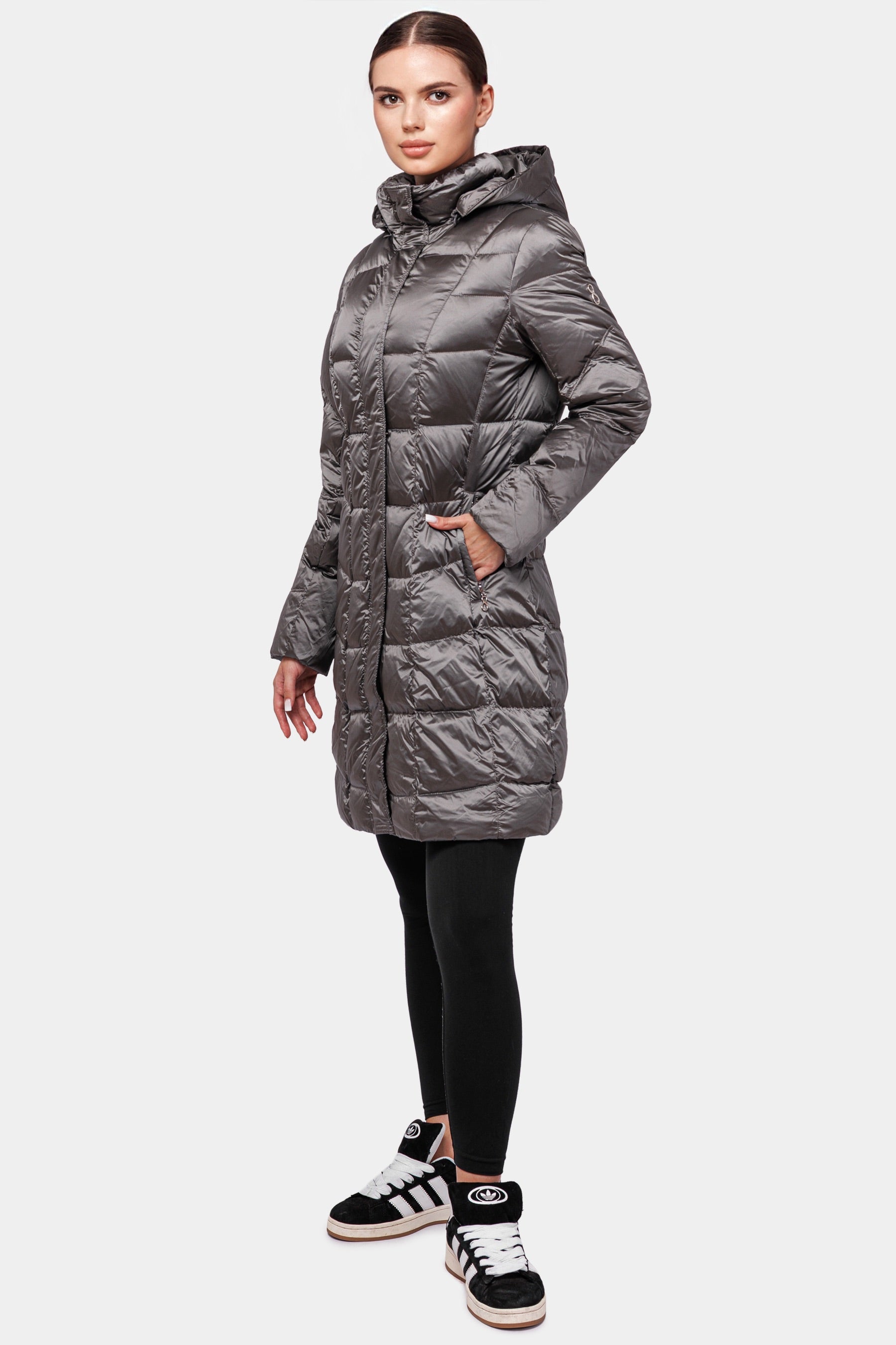Taillierte Damen Daunenjacke mit abnehmbarer Kapuze Herbst/Winter Travel 8