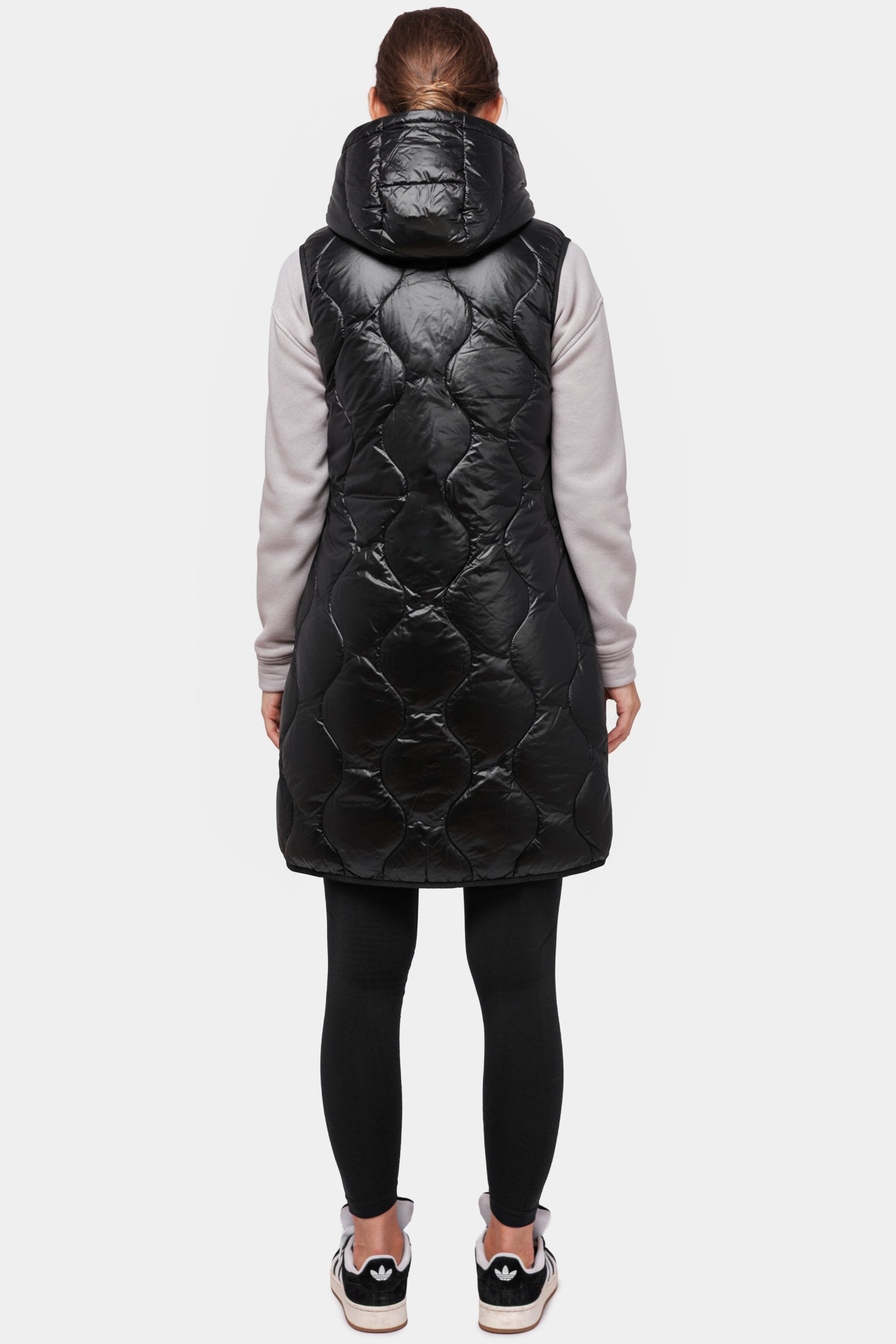 Elegante Damen Daunenweste mit Wellensteppung in Schwarz Travel 8