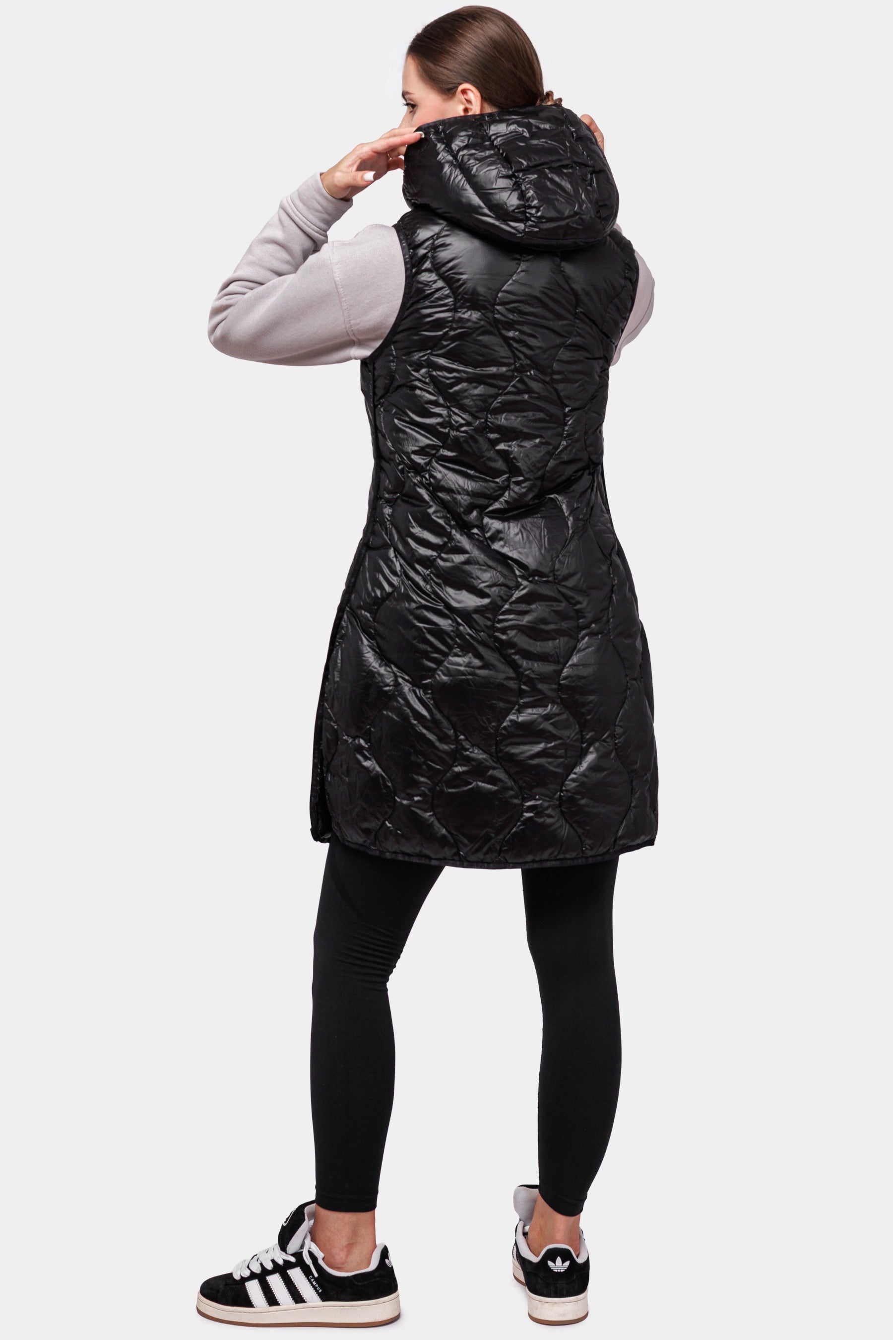 Elegante Damen Daunenweste mit Wellensteppung in Schwarz Travel 8