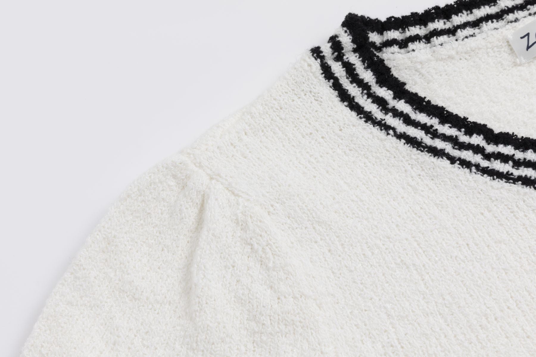 Strickpullover mit Puffärmeln Off White Zaubermond