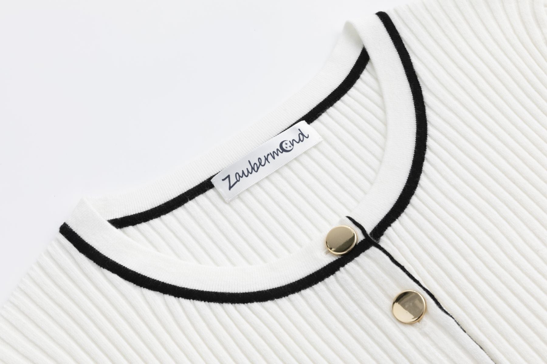 Strickshirt mit Knöpfen WHITE Zaubermond