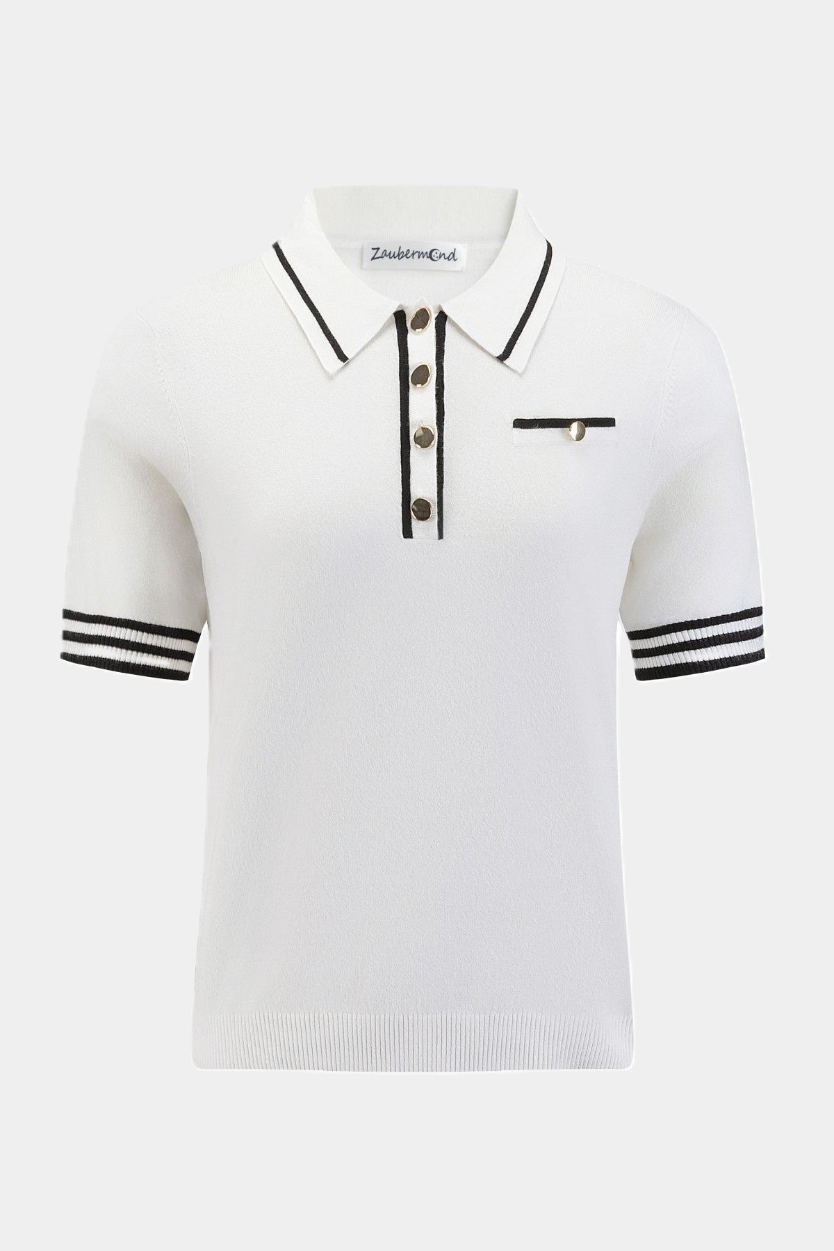Strick-Poloshirt WHITE Zaubermond