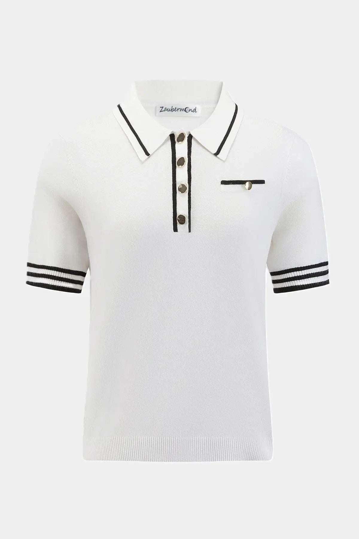 Strick-Poloshirt WHITE Zaubermond