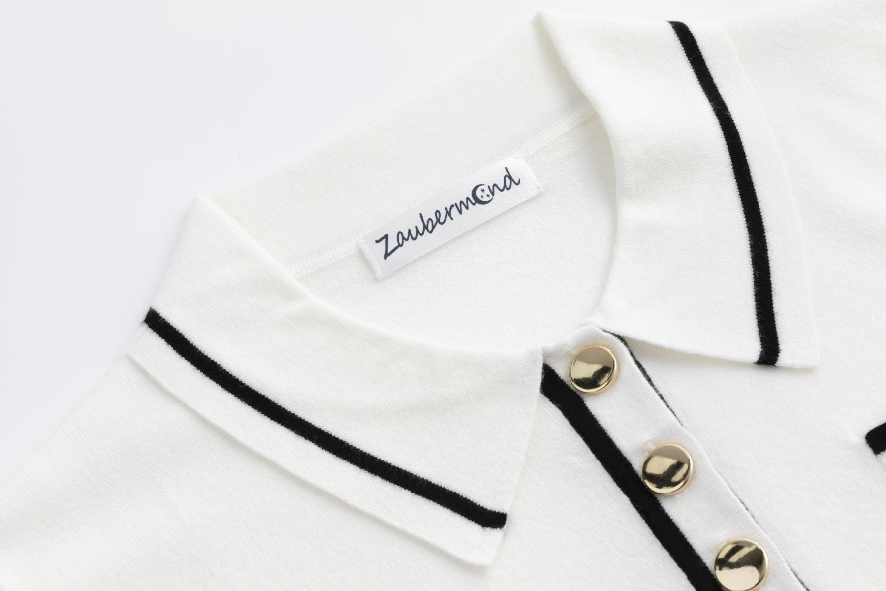 Strick-Poloshirt WHITE Zaubermond