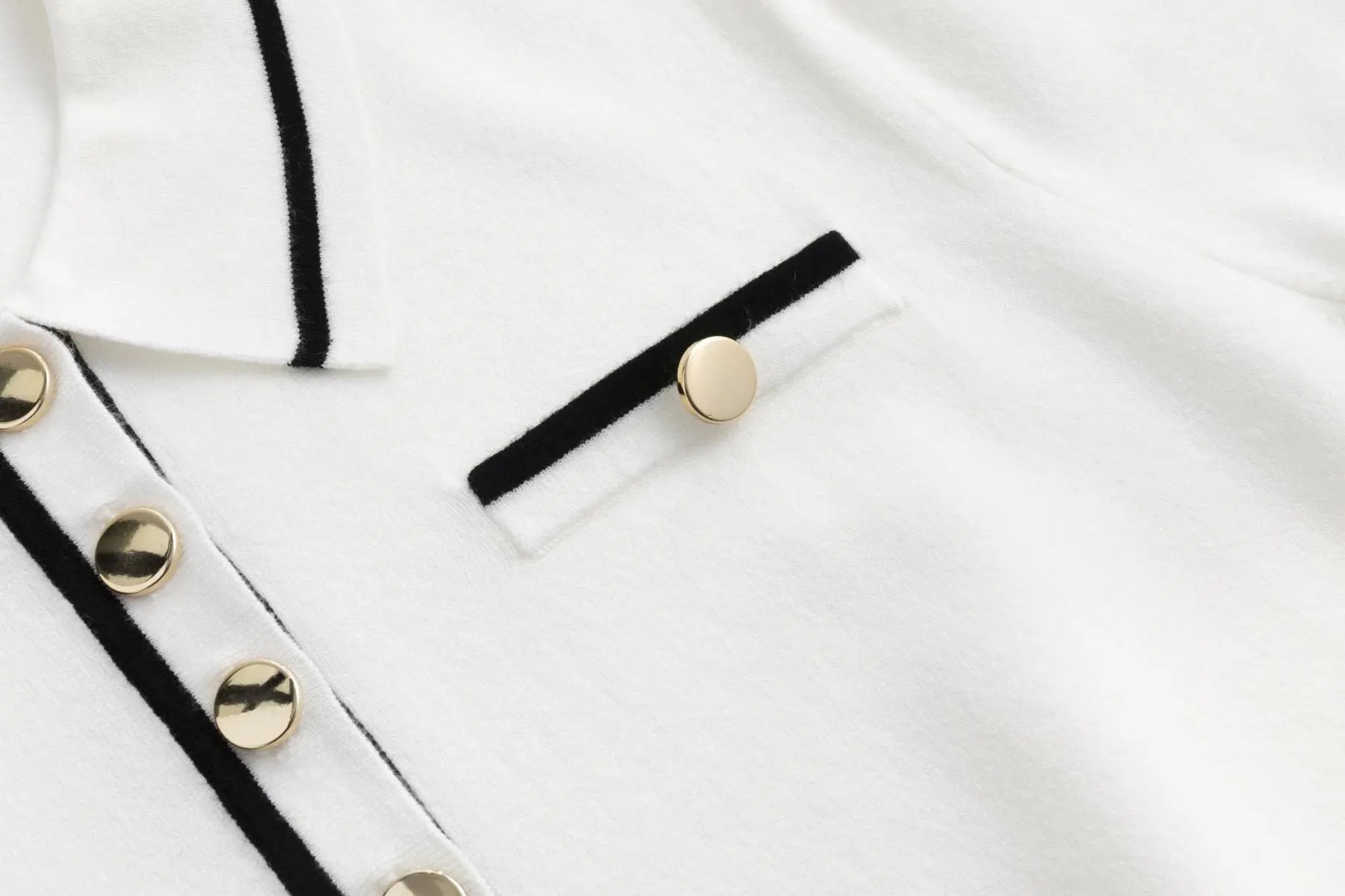 Strick-Poloshirt WHITE Zaubermond