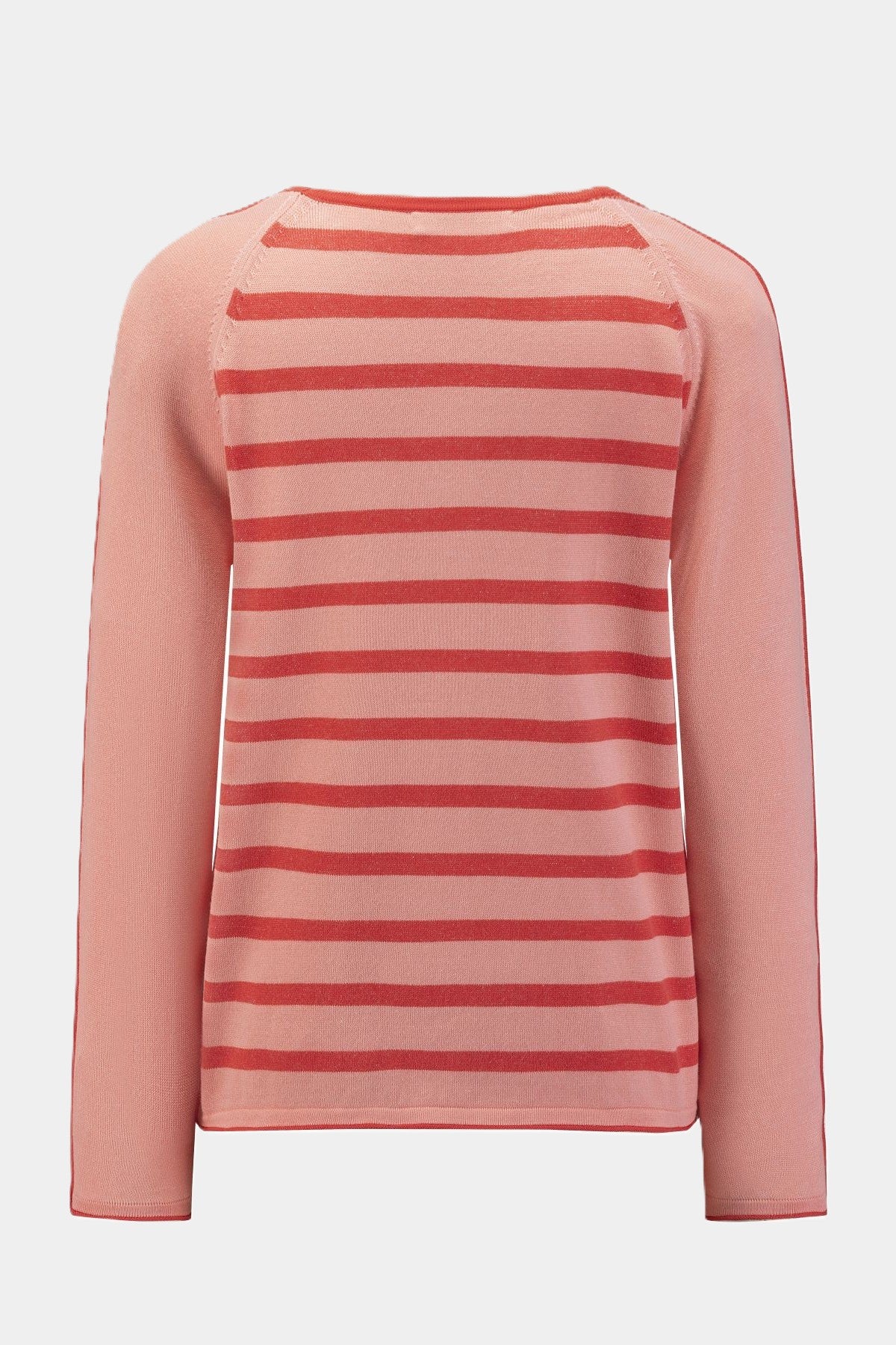 Zaubermond klassischer Baumwoll-Strickpullover mit Streifen-Detail - PEACH Zaubermond