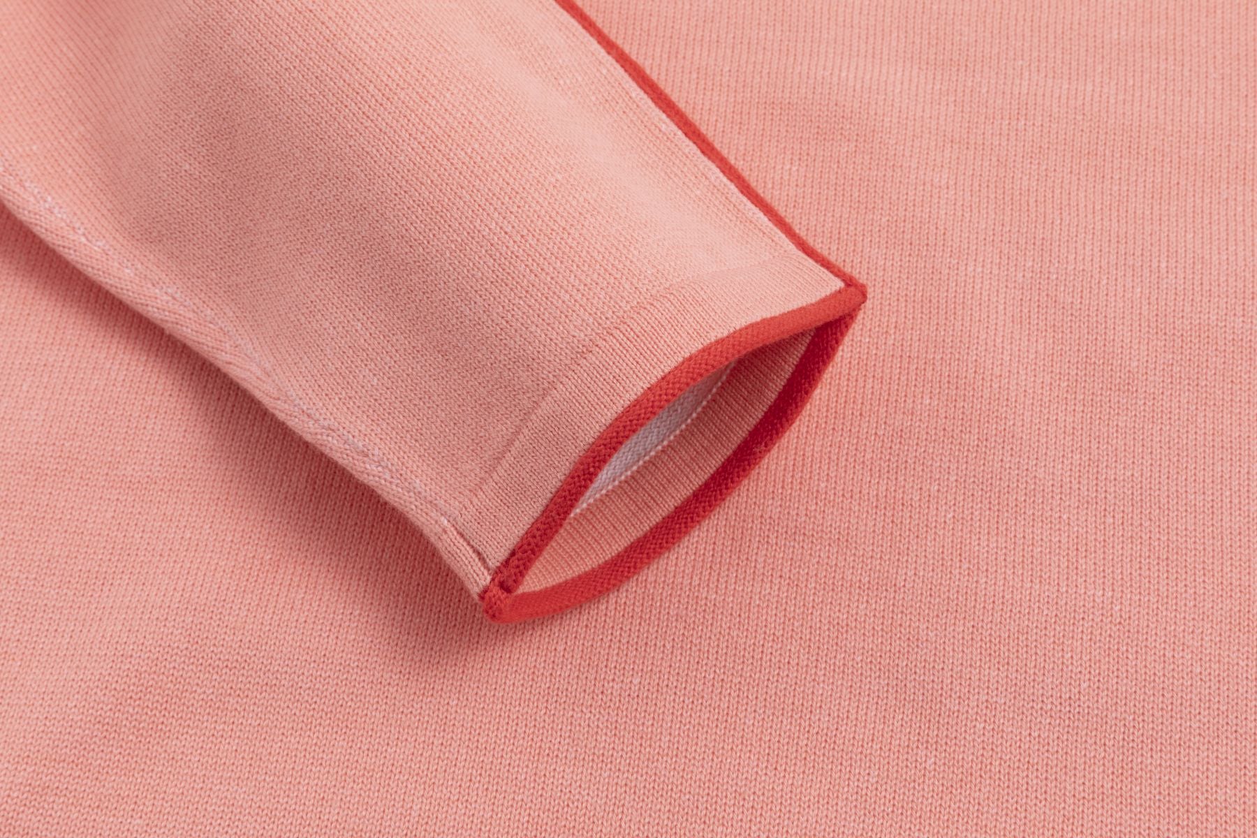 Zaubermond klassischer Baumwoll-Strickpullover mit Streifen-Detail - PEACH Zaubermond