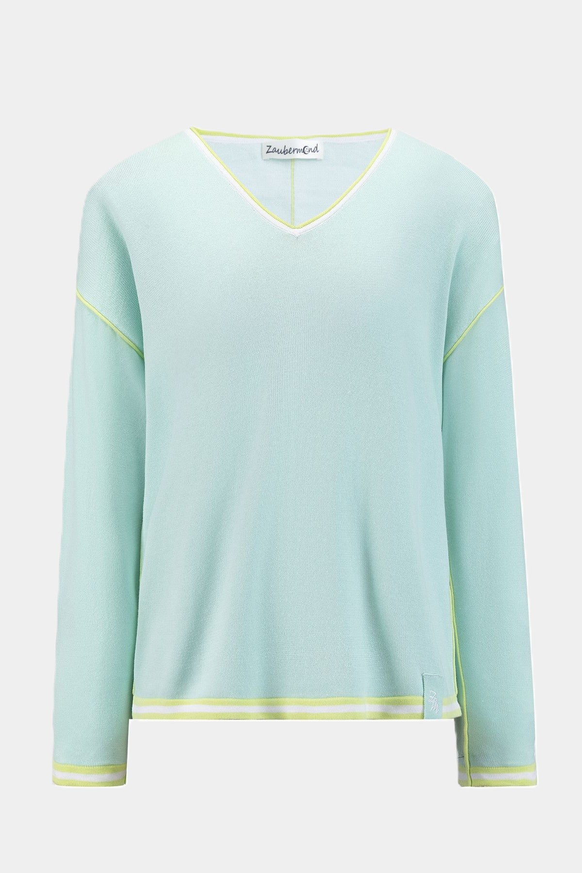 Strickpullover mit Kontrast MINT
