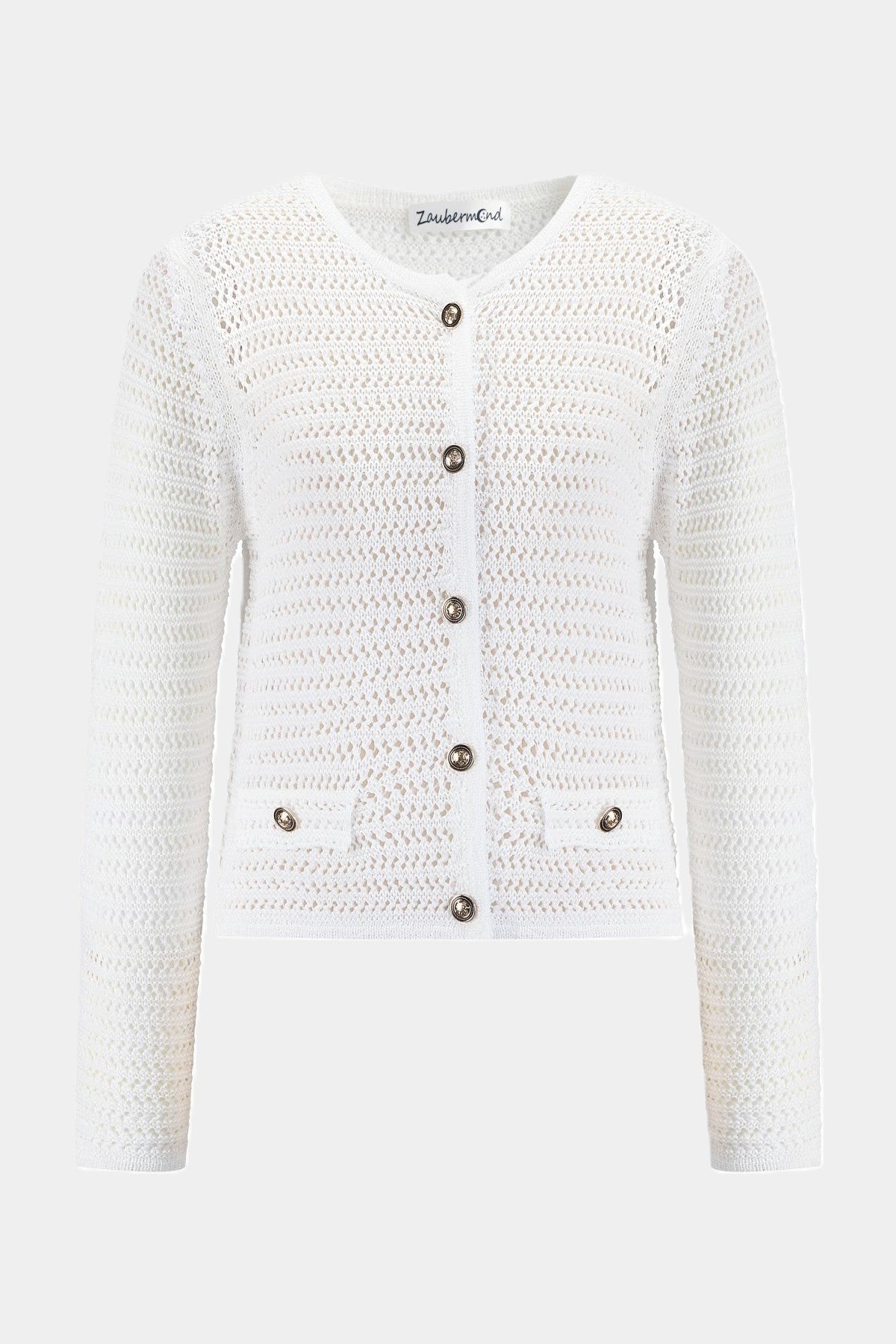 Häckel-Strickjacke WHITE Zaubermond