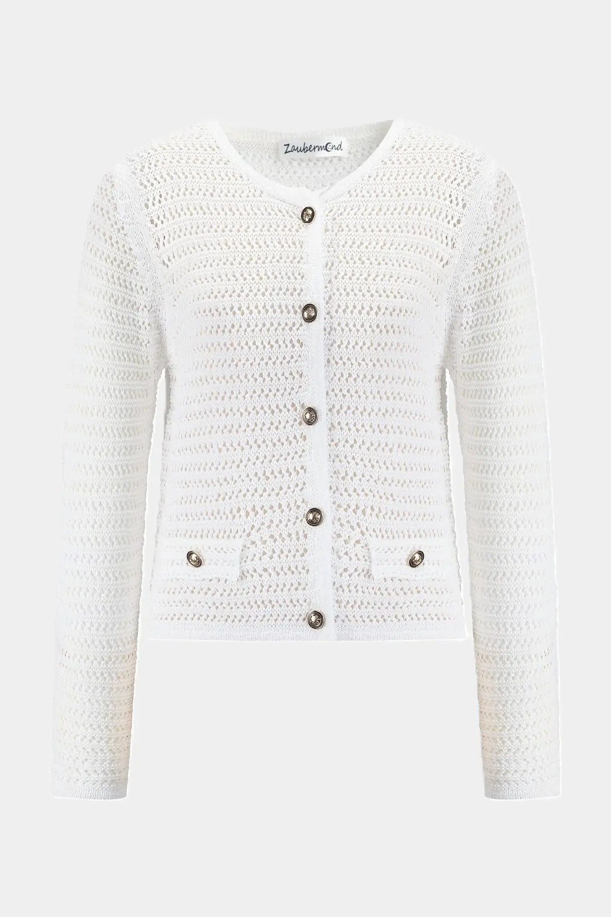 Häckel-Strickjacke WHITE Zaubermond
