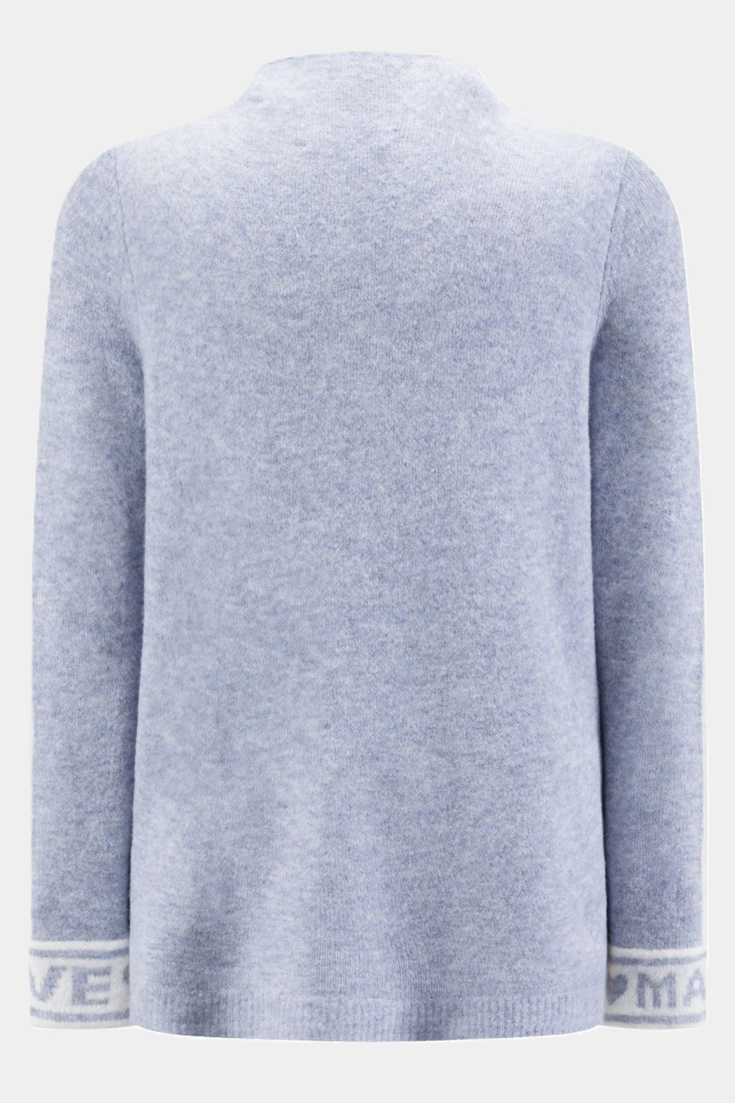 Pull en maille Valentine avec détail lettrage sur la manche, bleu jean Zaubermond