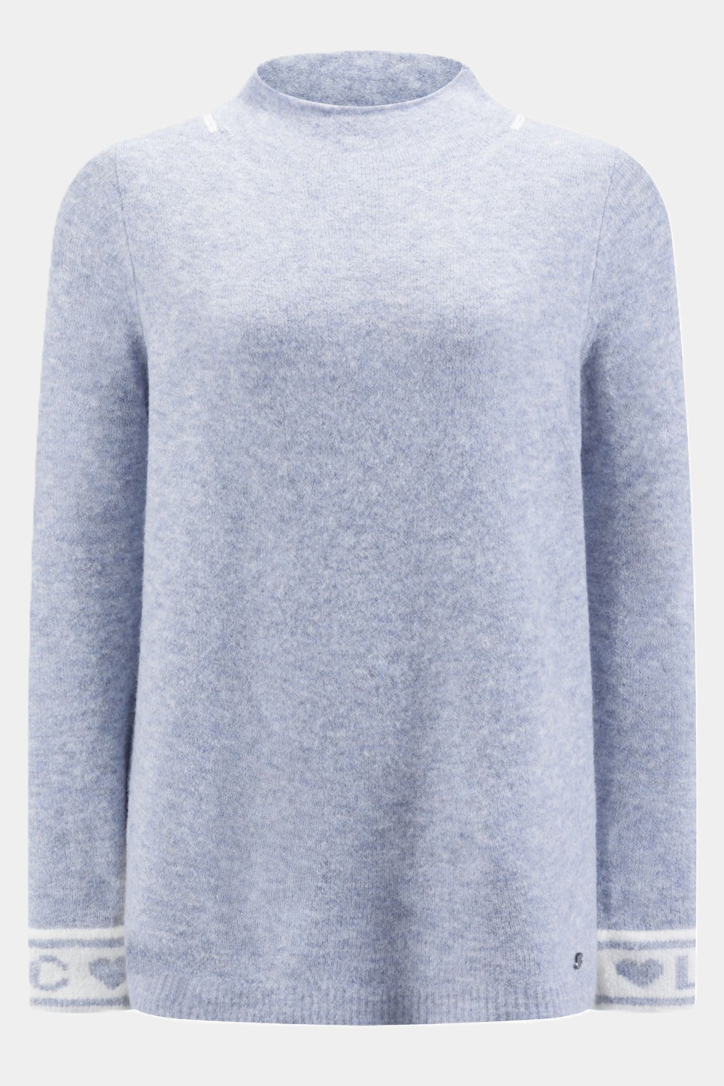 Pull Valentine en maille avec détail de lettrage sur la manche, bleu jean Lune magique