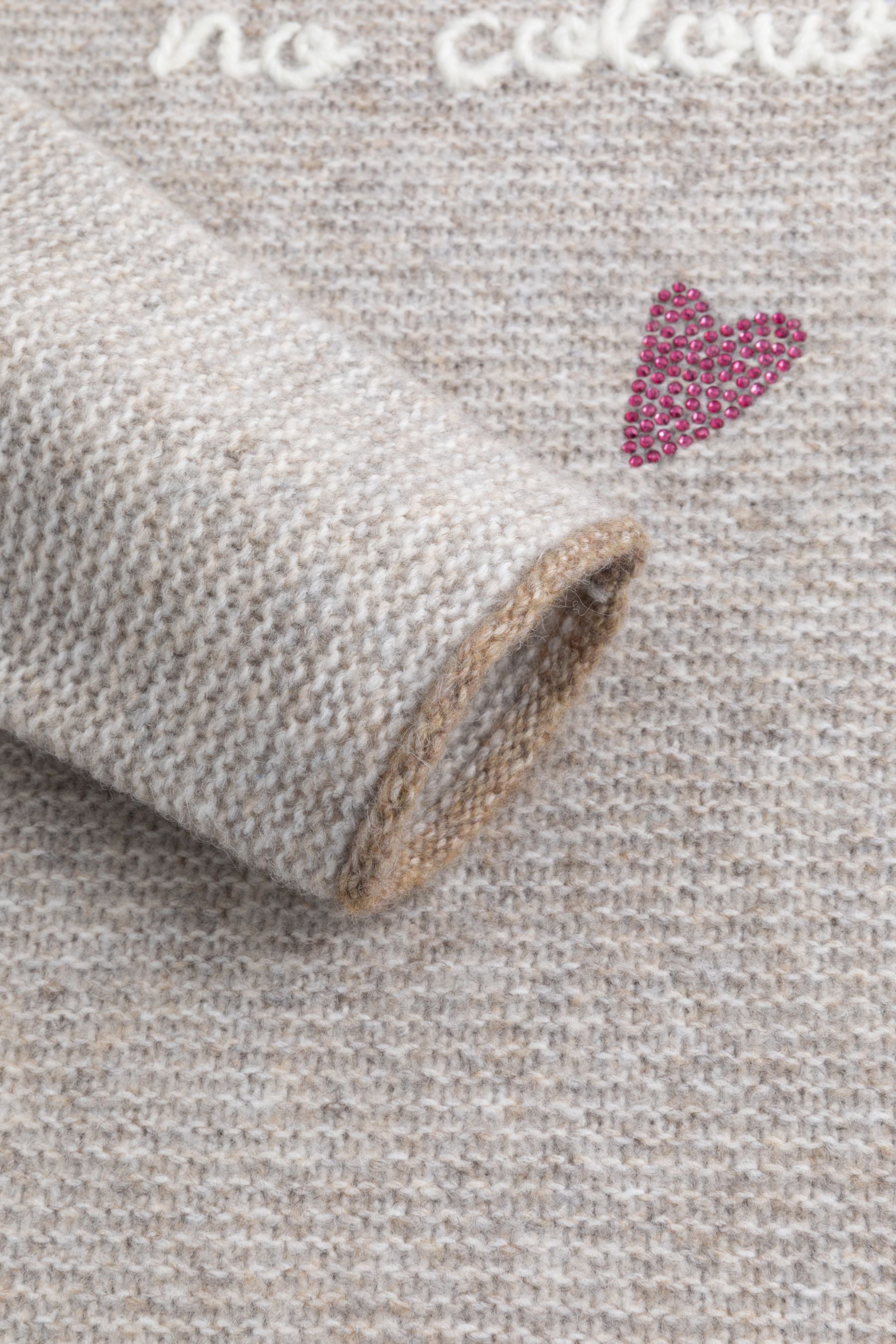 Zaubermond Strickpullover „Love sees no colour“ MARMOR L/G FEHLT