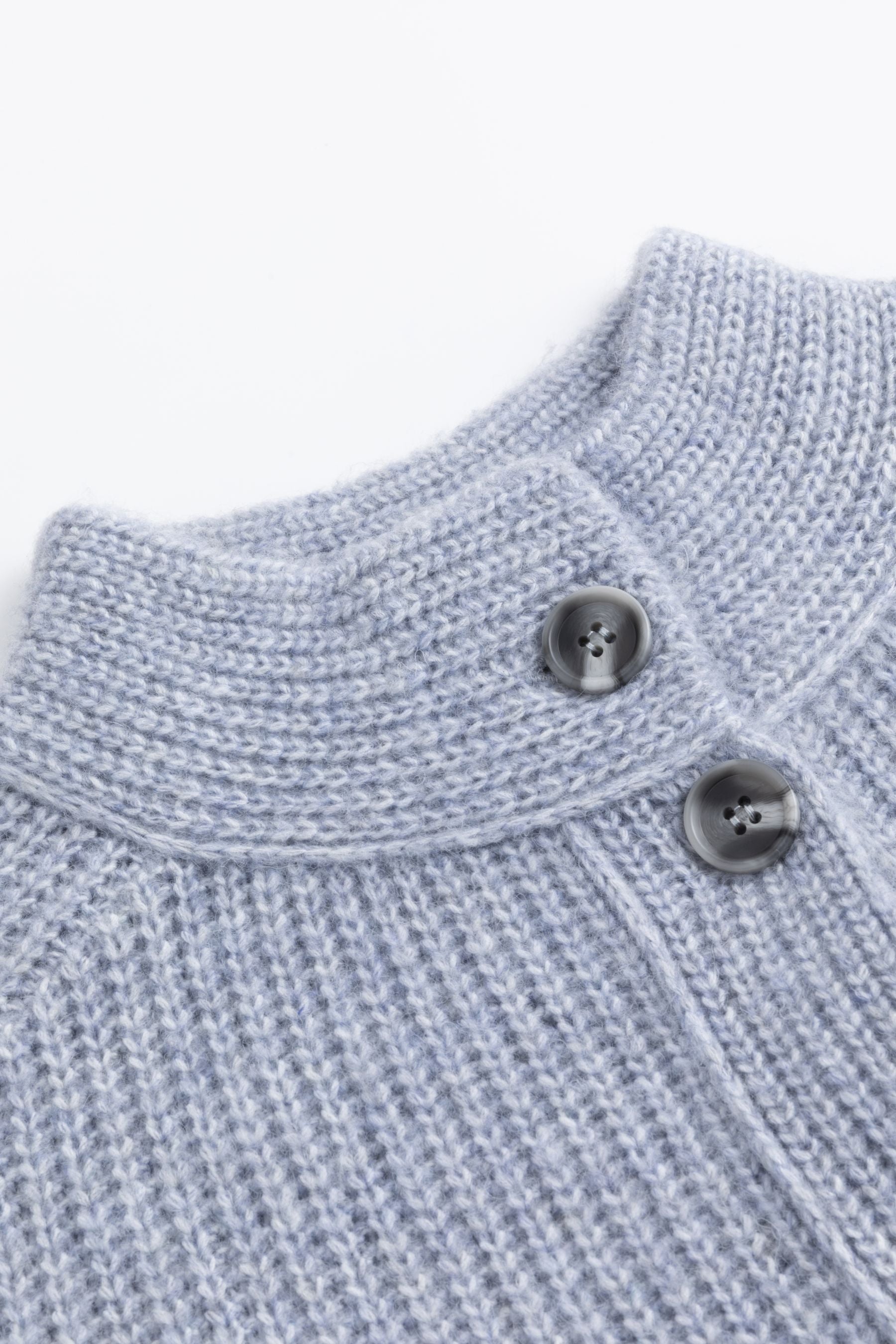 Zaubermond knitted cardigan with button placket in JEANS