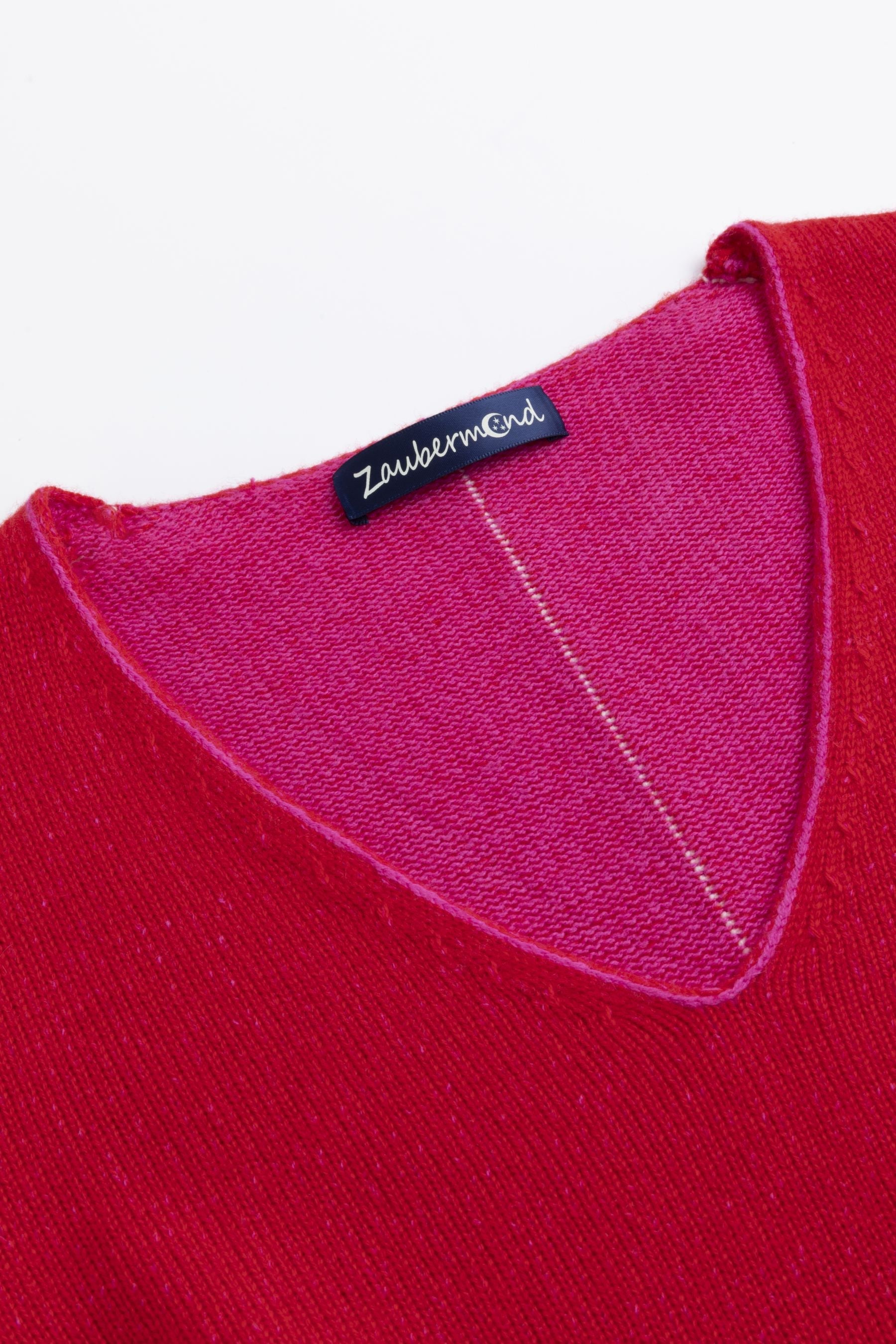 Zaubermond Strickpullover mit Kontrastdetails LIPSTICK RED Zaubermond