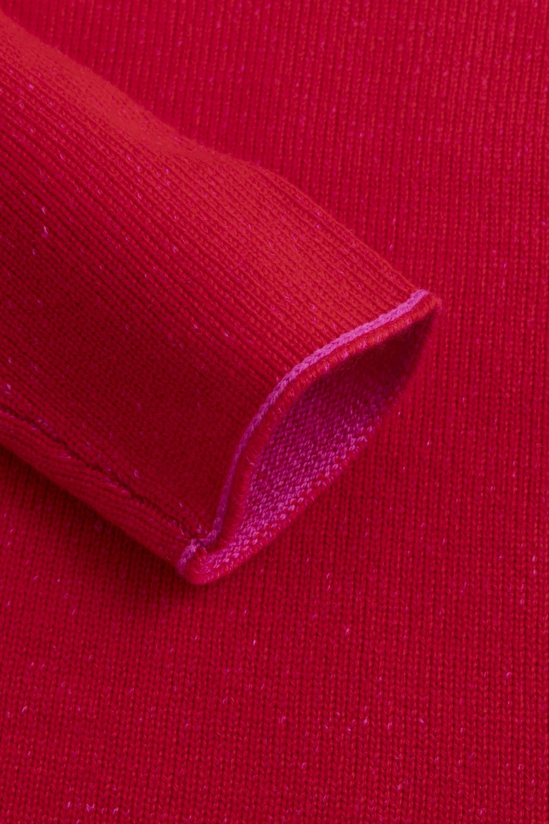 Zaubermond Strickpullover mit Kontrastdetails LIPSTICK RED Zaubermond