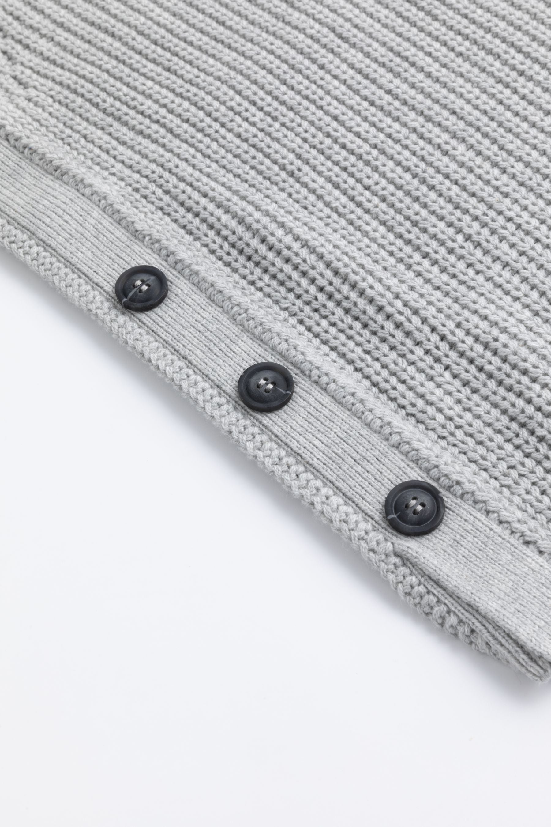 Zaubermond Baumwollstrickpullover mit Seitlichen Knöpfen - LIGHT GREY Zaubermond