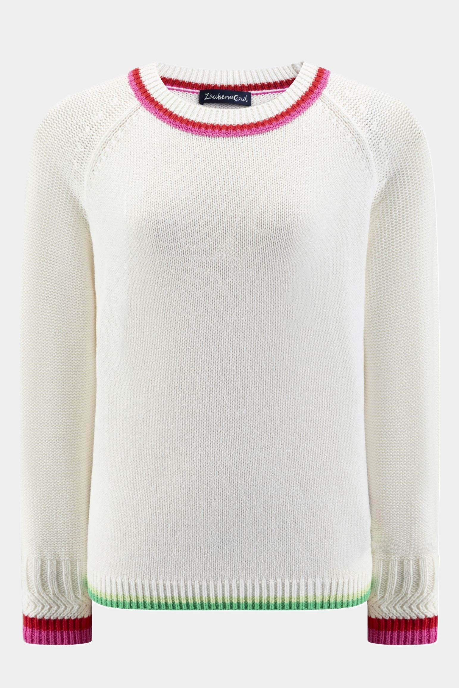Strickpullover mit buntem Herz-Detail OFF WHITE L/G FEHLT