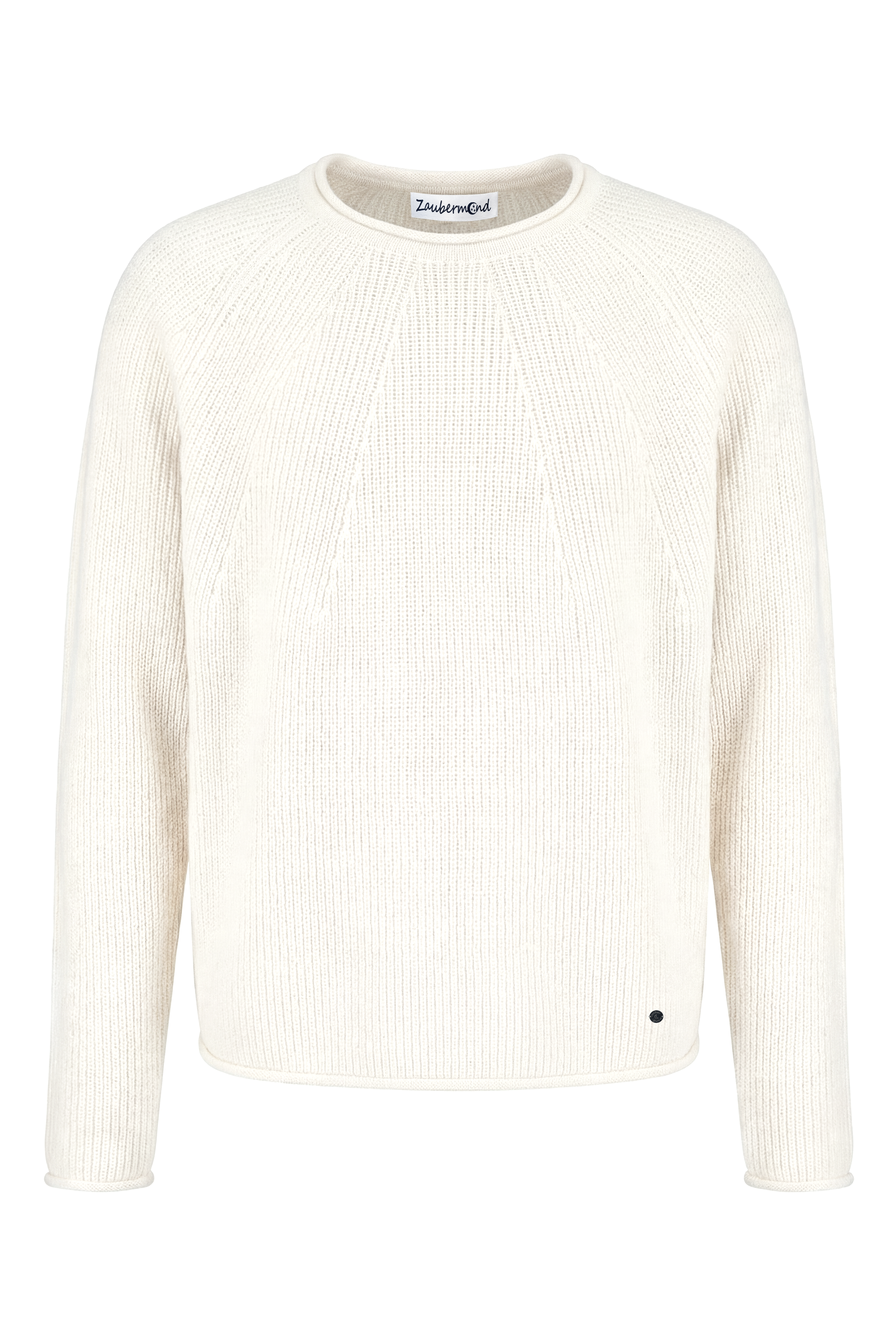 Strickpullover mit diagonalen Strickelementen, Raglan, Anhänger