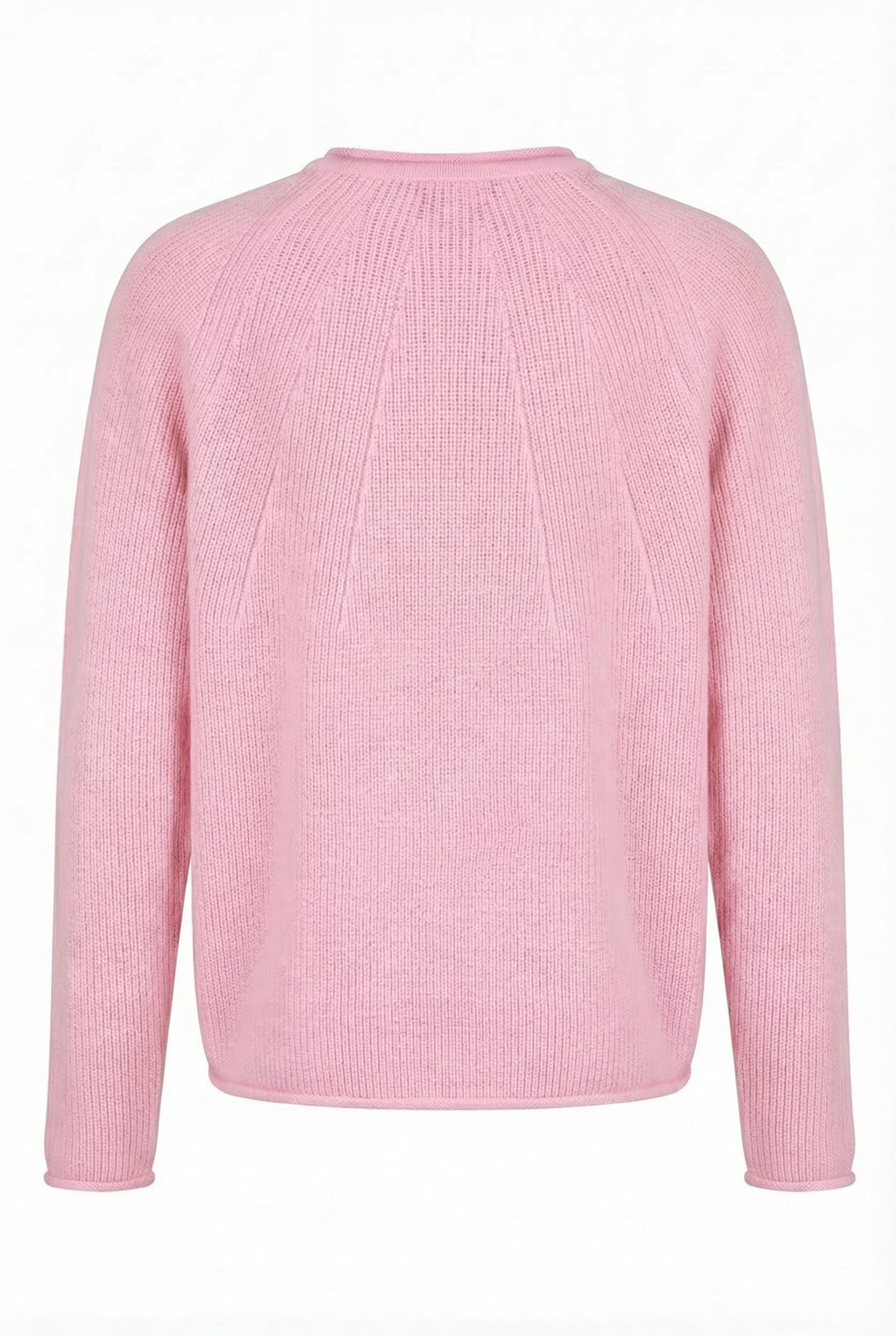 Strickpullover mit diagonalen Strickelementen, Raglan, Anhänger in Rosa