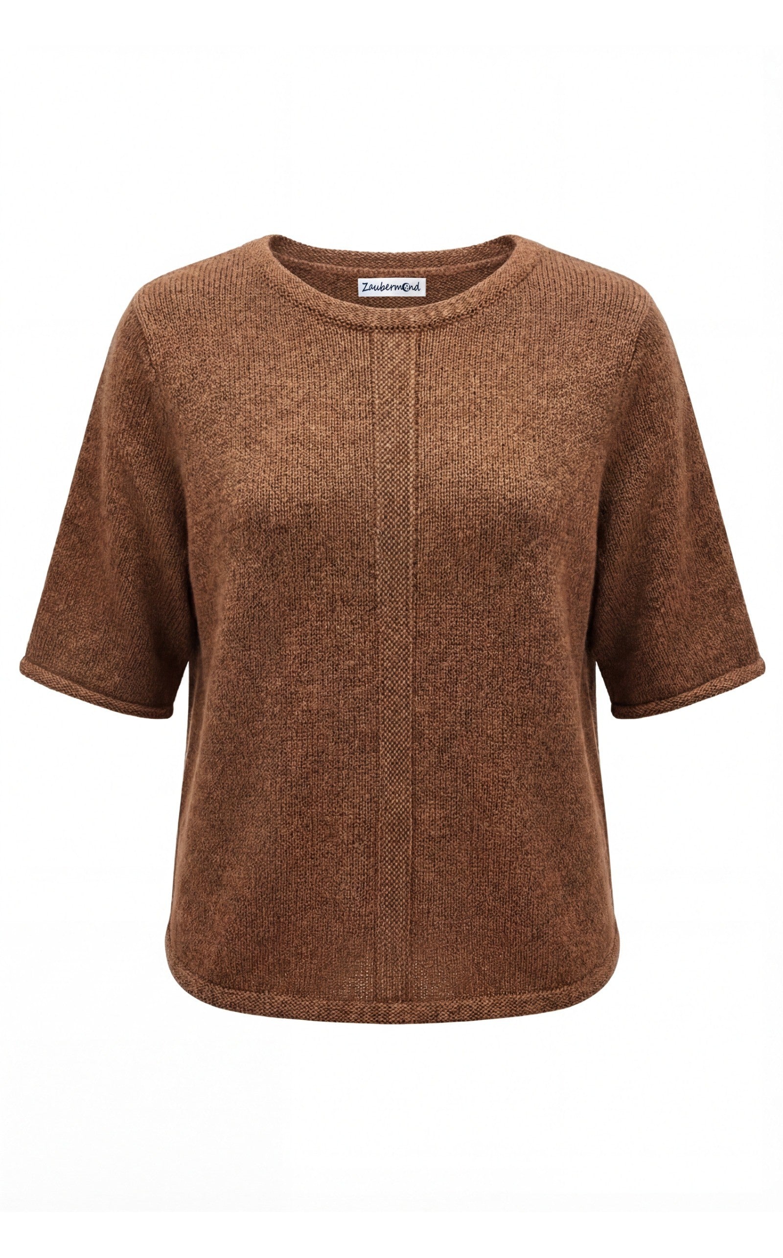 Frühlings Stricktop aus trendigem flachem Papiergarn in Braun modern