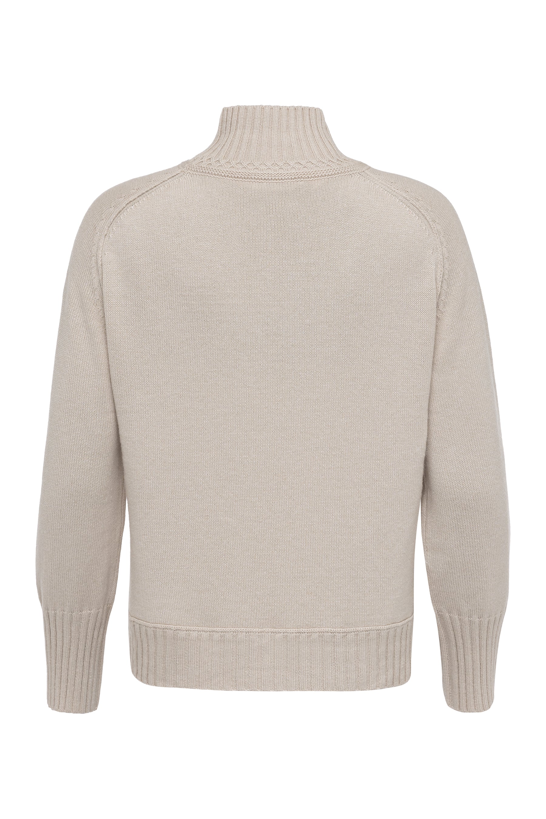 Damen Taillierter Pullover mit hohem Stehkragen und Raglan Nude Zaubermond
