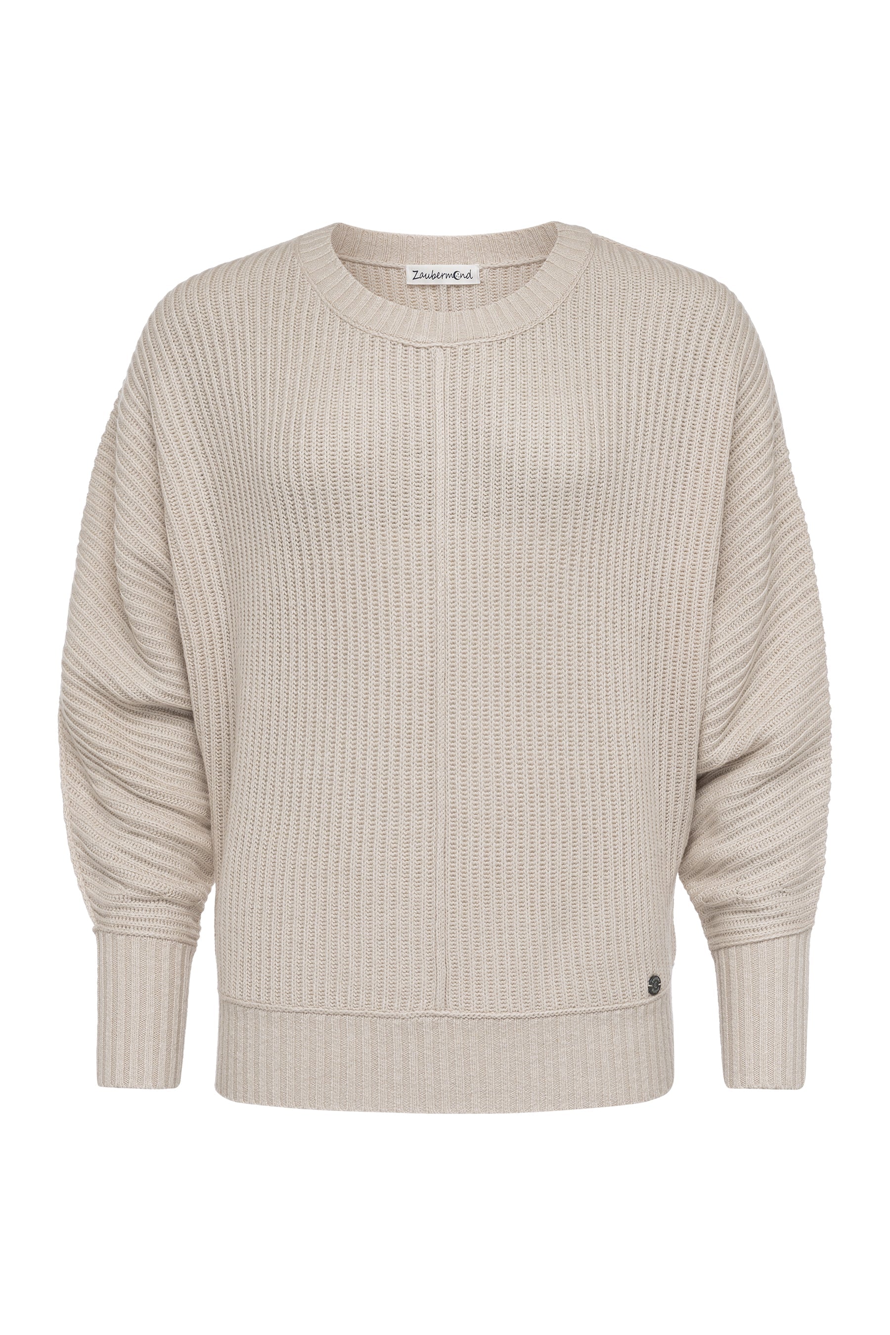 Damen Loose Oberteil mit Fledermausärmeln Natur Zaubermond