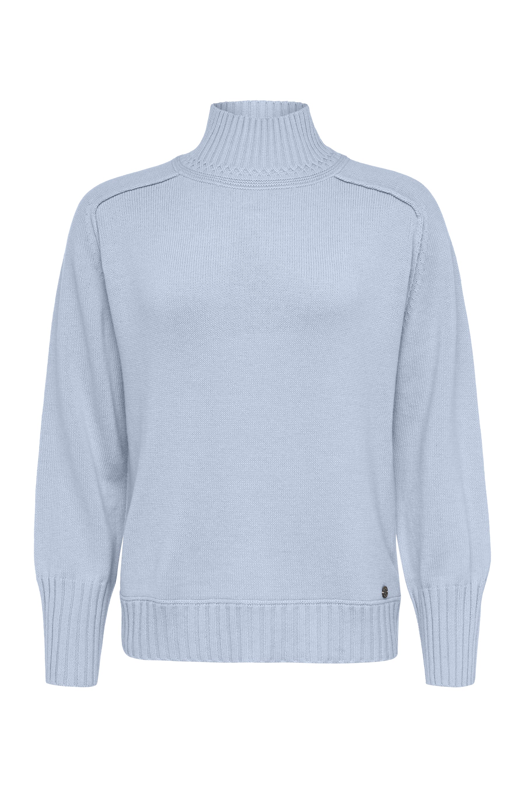 Damen Taillierter Pullover mit hohem Stehkragen und Raglan Blau Zaubermond