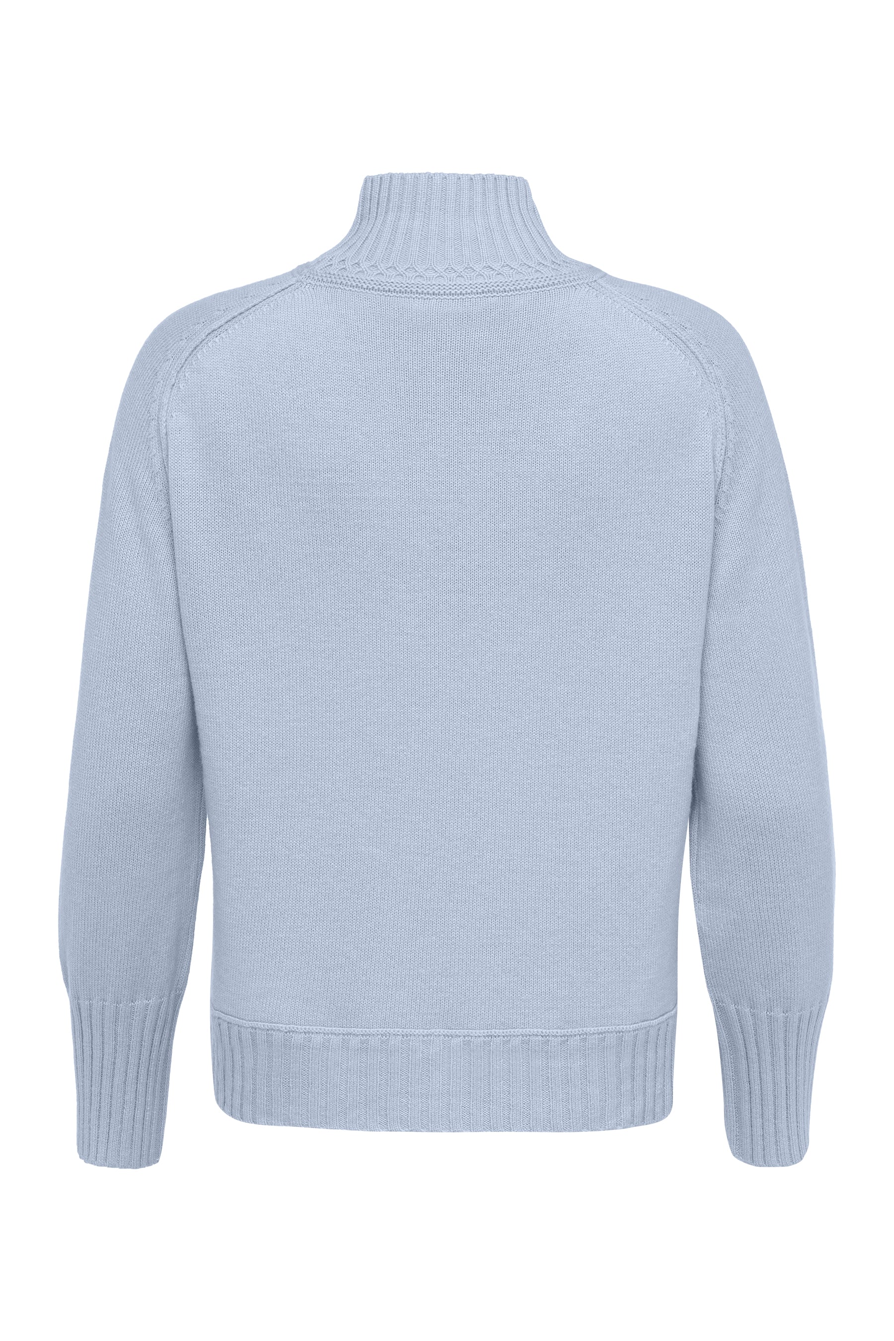 Damen Taillierter Pullover mit hohem Stehkragen und Raglan Blau Zaubermond
