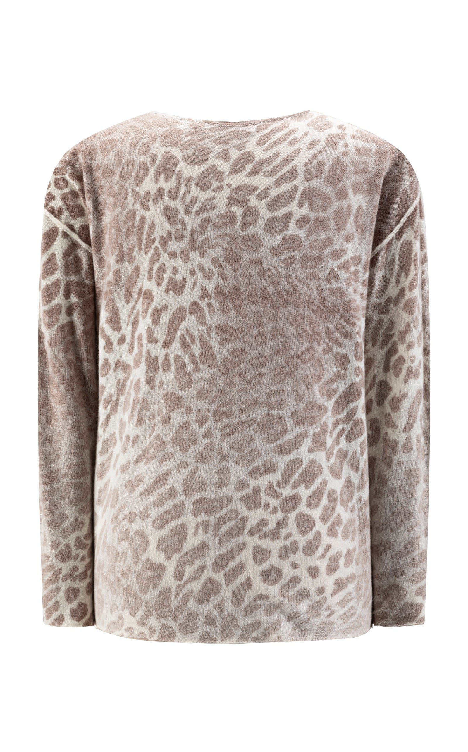 Damen Regular Strickpullover mit Inside out Leoparden Print aus Kaschmirmix six-o-seven
