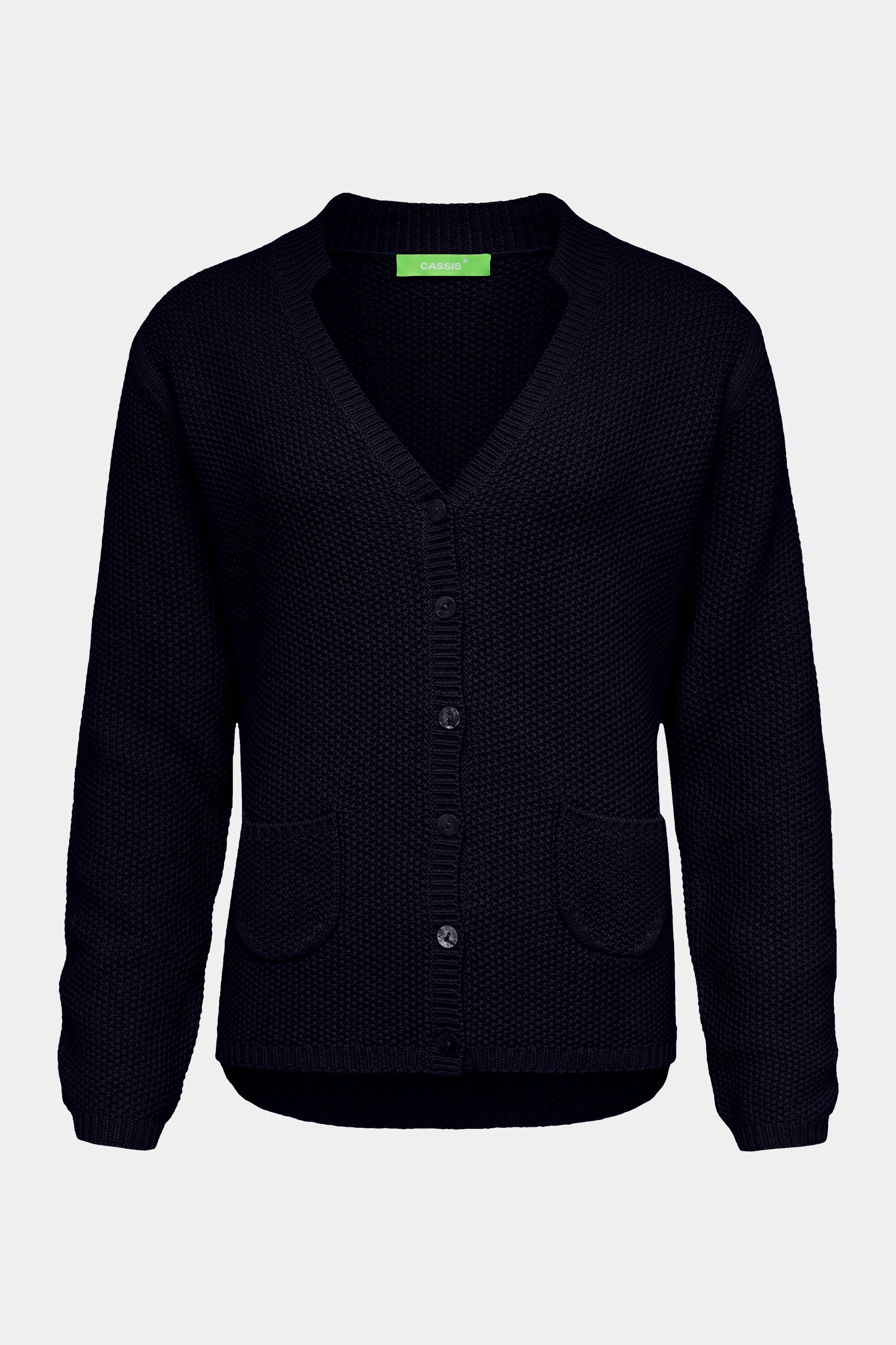 Cassis V-Ausschnitt Damenstrickjacke in Navy Cassis