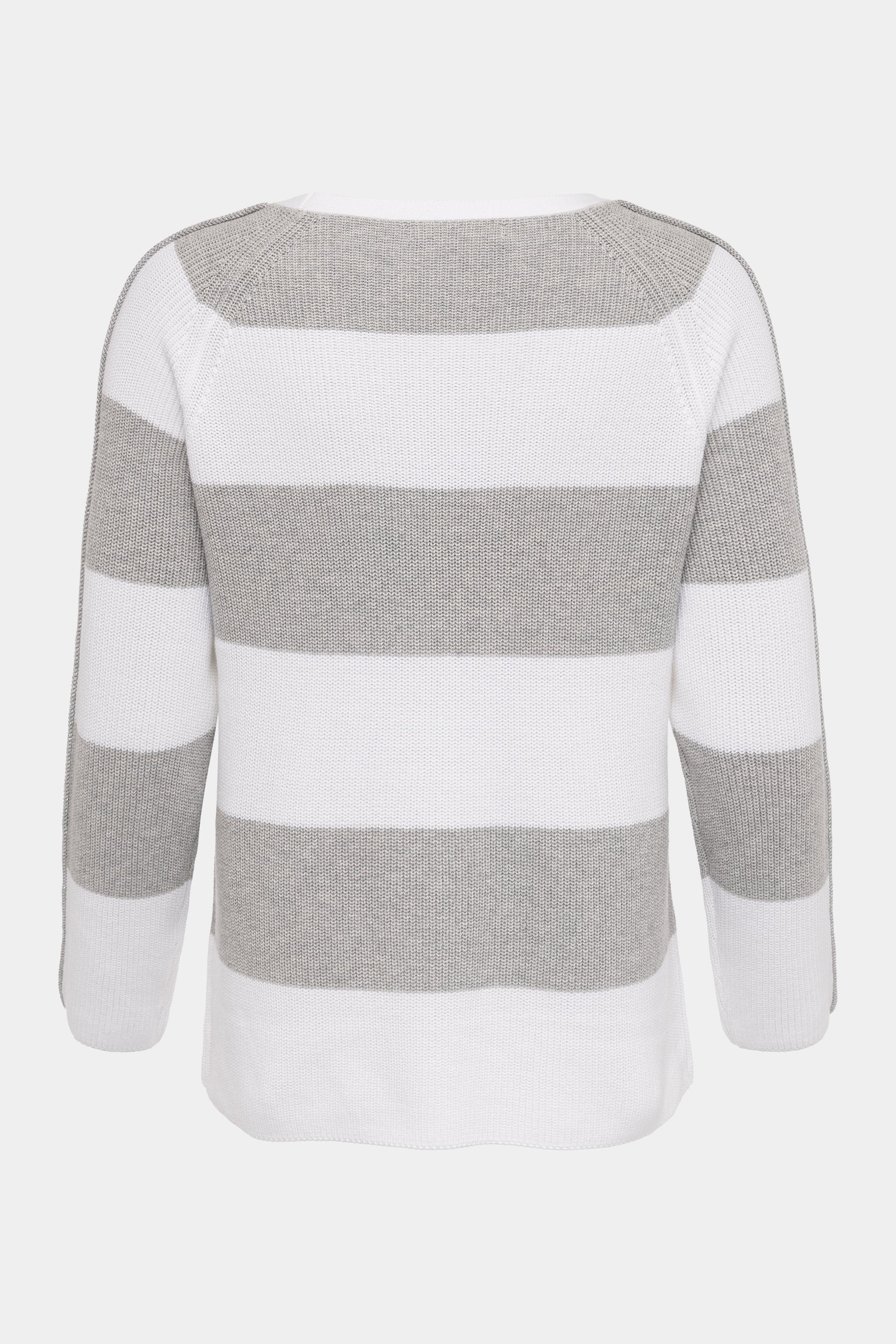 Cassis Damenpullover Light Grey - gestreift mit Rundhals Cassis