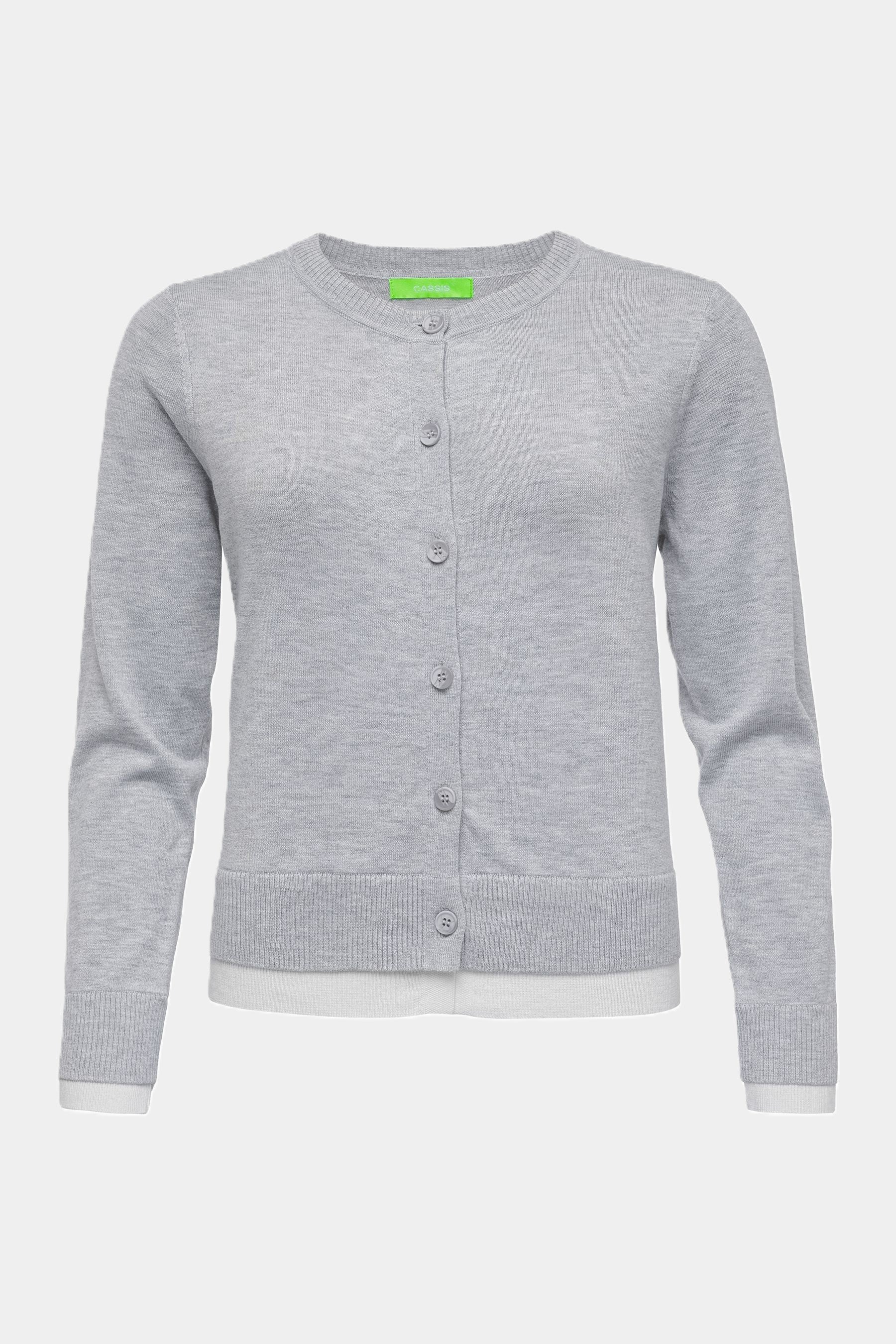 Cassis melierte Strickjacke - LIGHT GREY Cassis