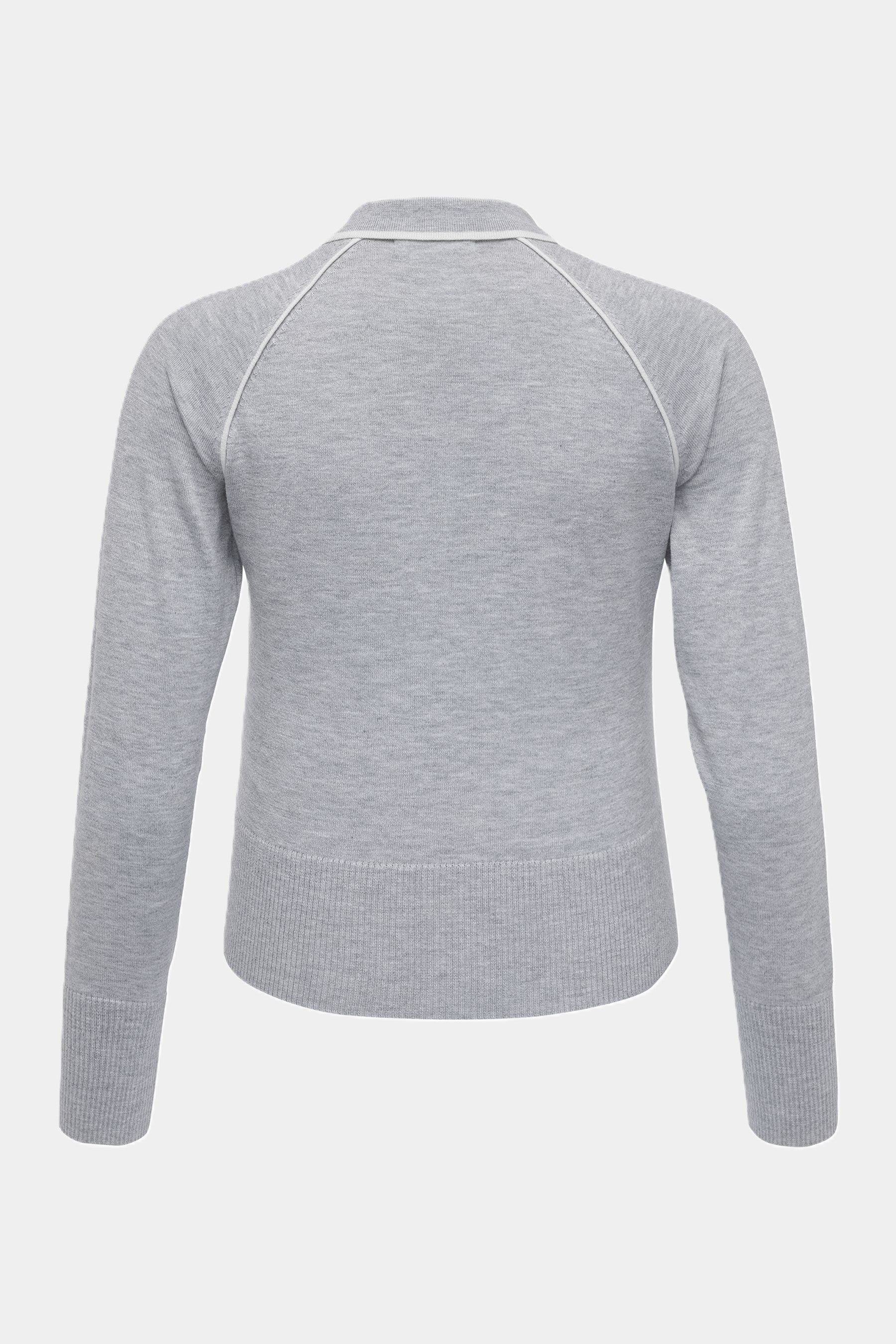 Cassis Strickpullover meliert mit Kontrastpaspeln - LIGHT GREY Cassis