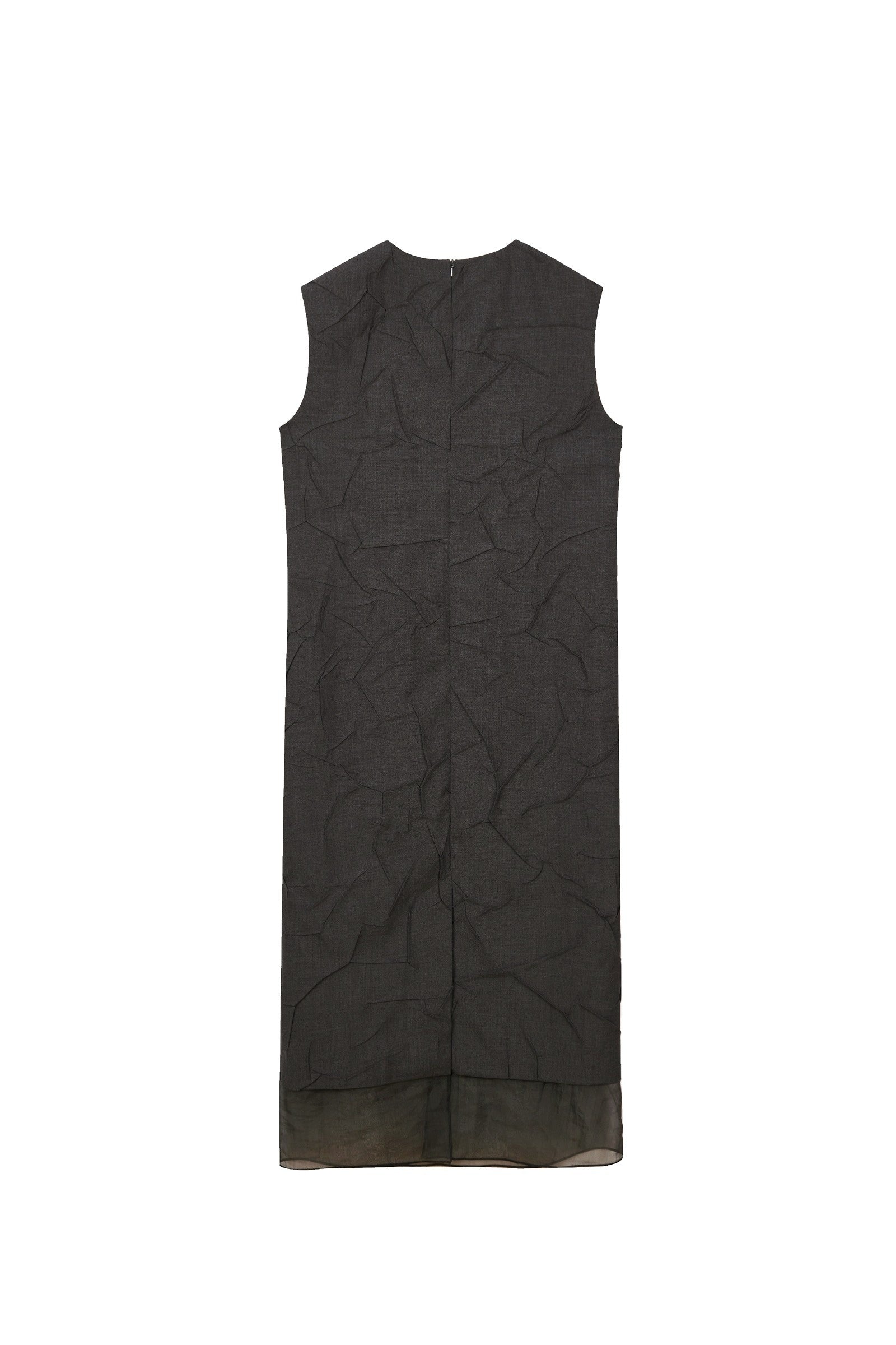 Damen Slim Kleid mit Knitteroptik Schwarz LESS