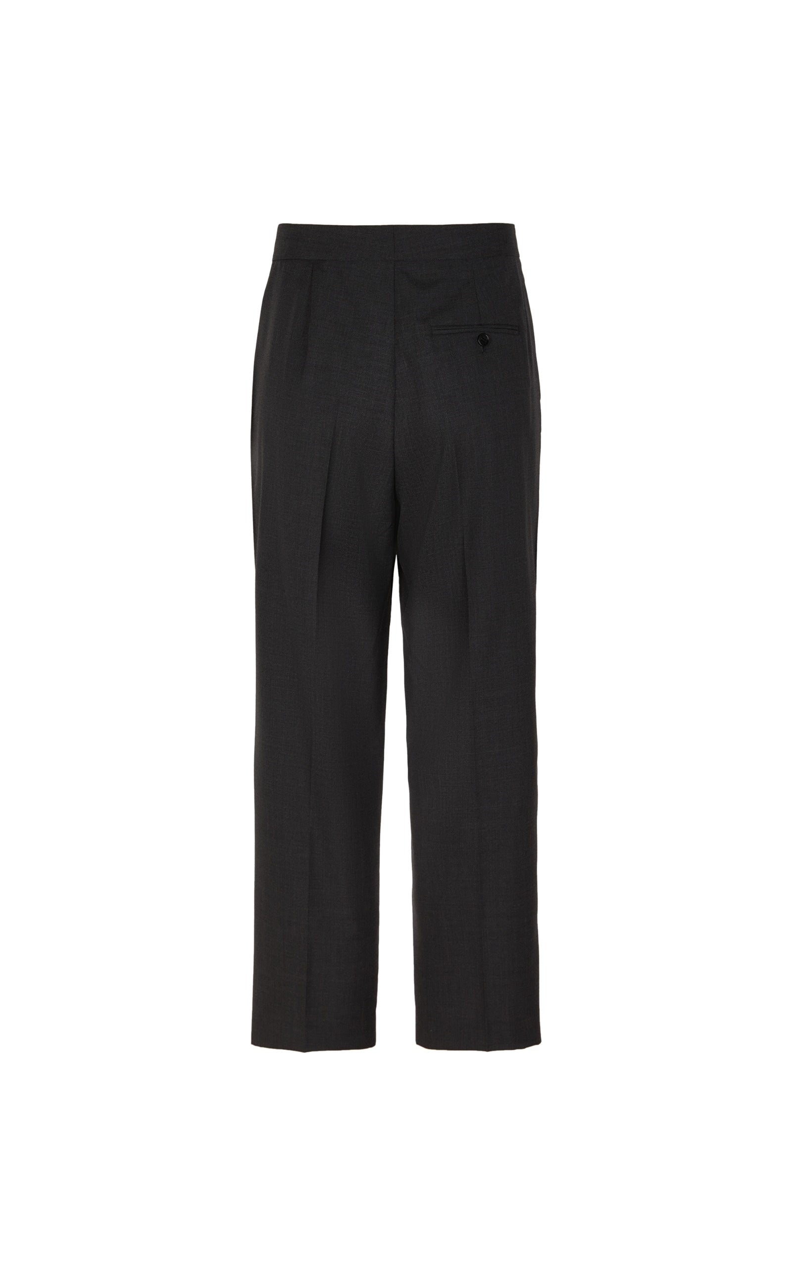 Damen Loose Stoffhose mit cropped Schnitt Schwarz LESS