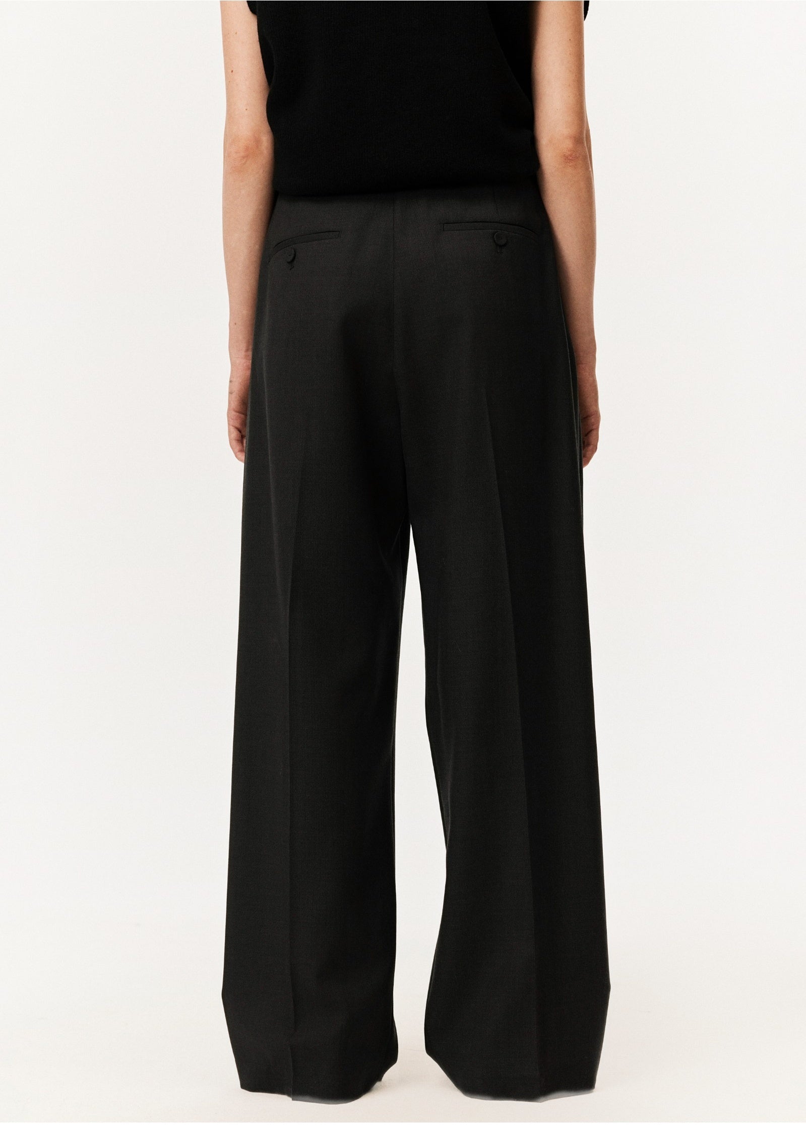 Damen Loose Hose mit Falten & Taschen Grau LESS