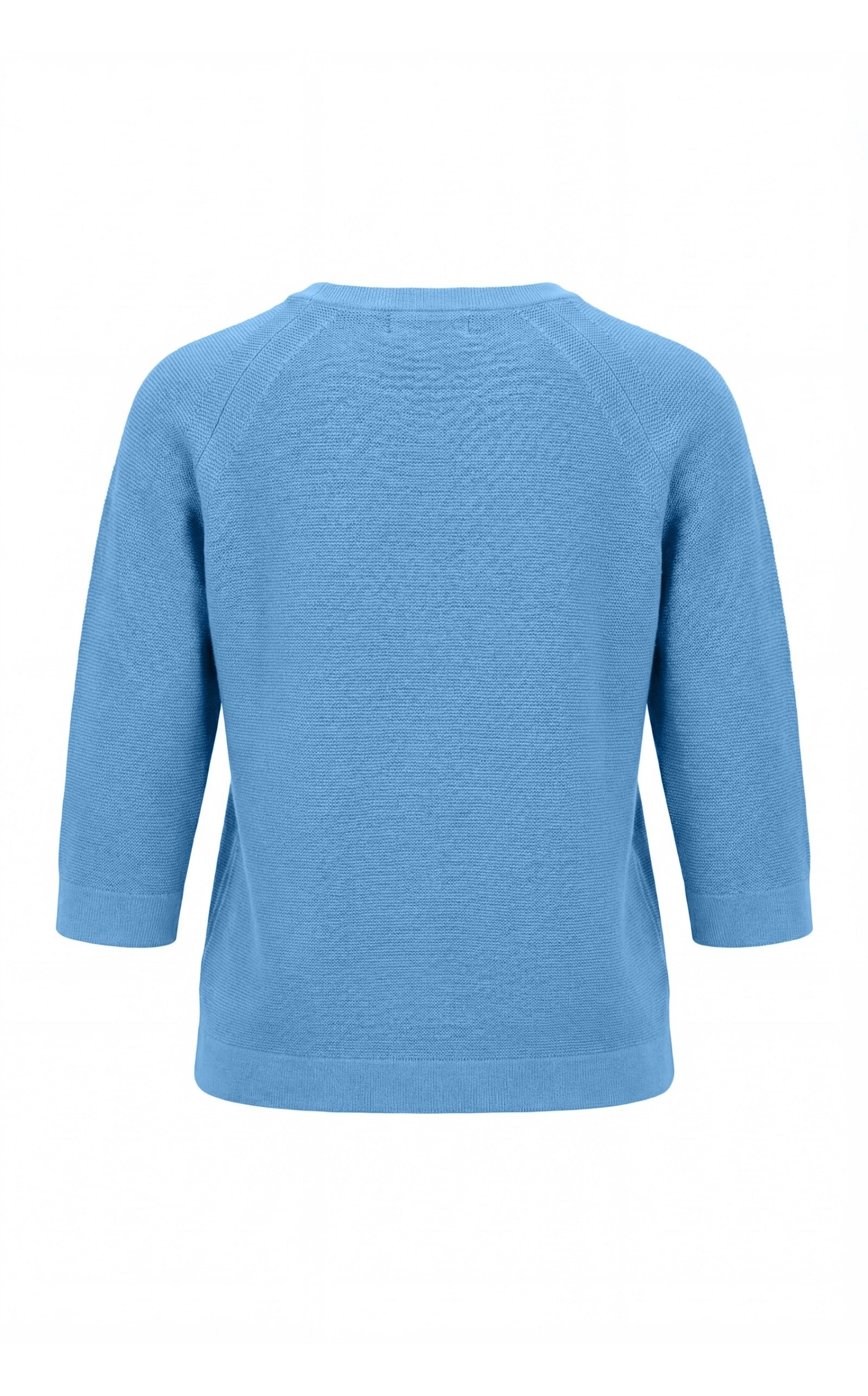 Regular Feinstrick 3/4 Arm Shirt im frischen Blau, perfekt Frühling