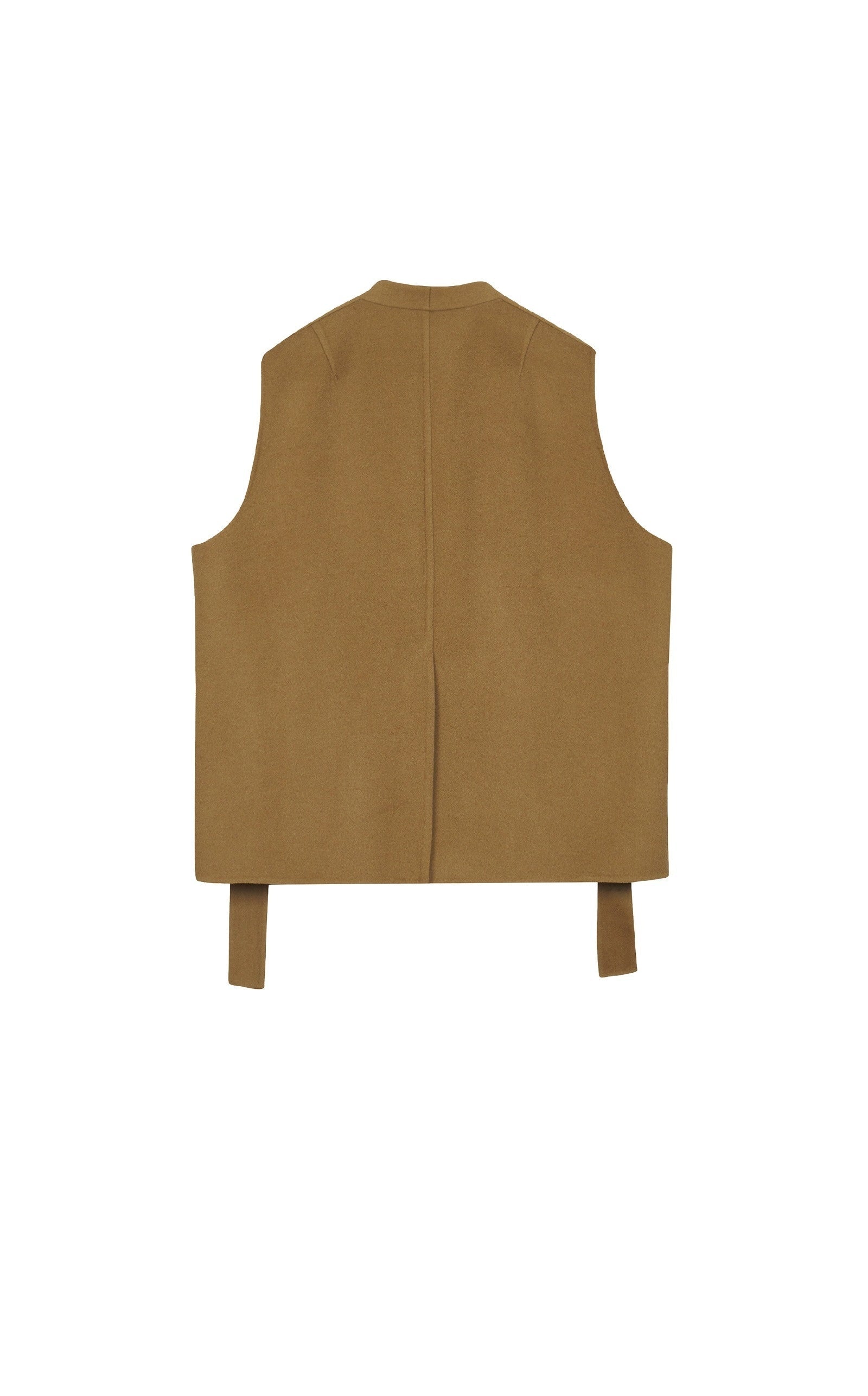 Damen Regular Wollweste mit Reverskragen & Bindeband LESS