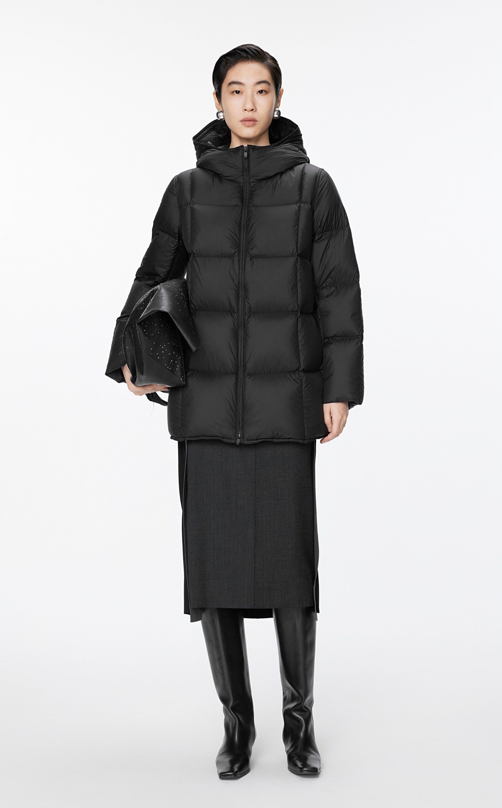 Damen Oversize Goose Daunenjacke mit Zwei-Wege-Reißverschluss JNBY