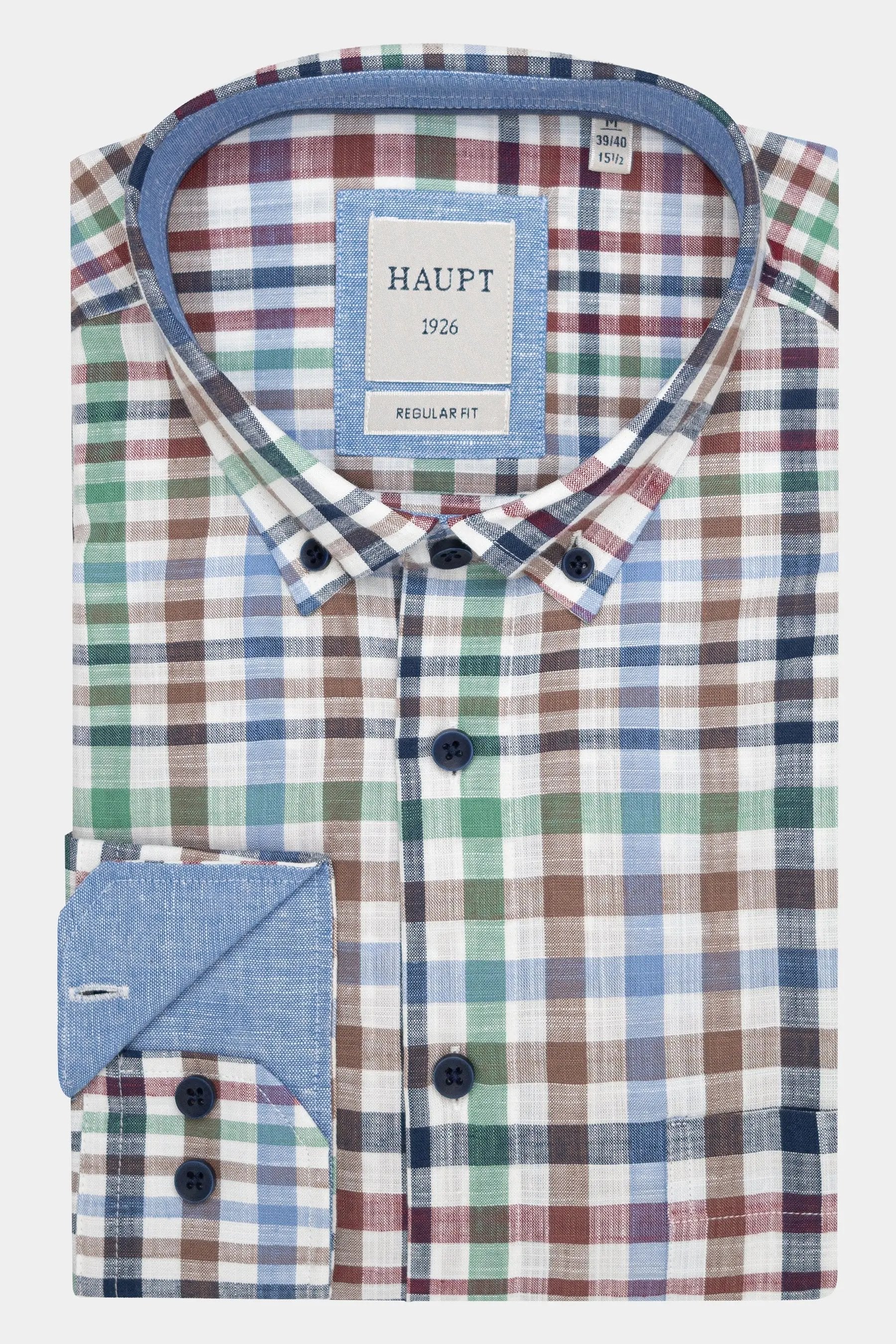 Haupt Baumwolle Langarm Herrenhemd Regular Fit mit Karomuster MULTICOLOR Haupt