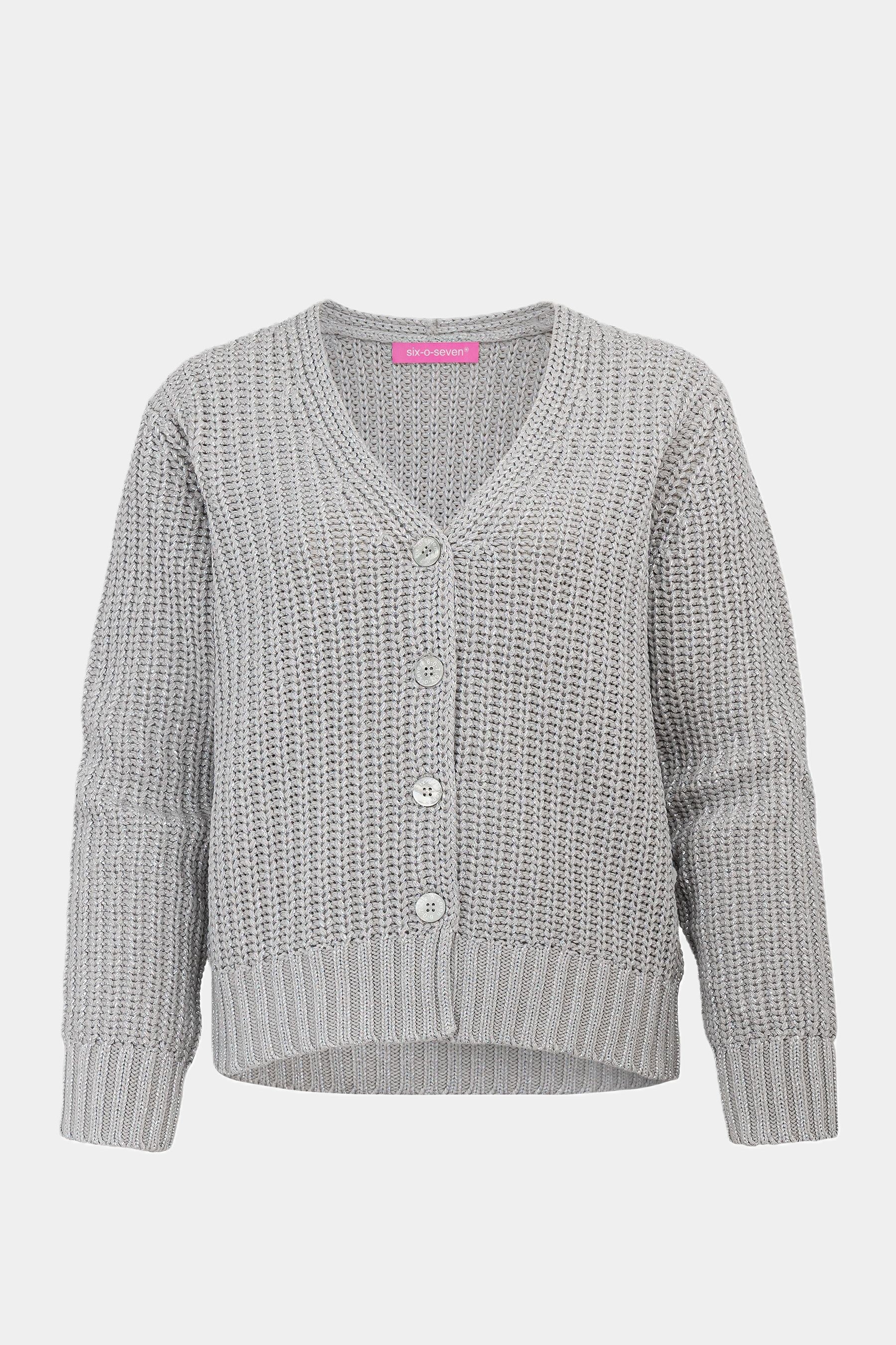 Strickjacke LIGHT GREY six-o-seven