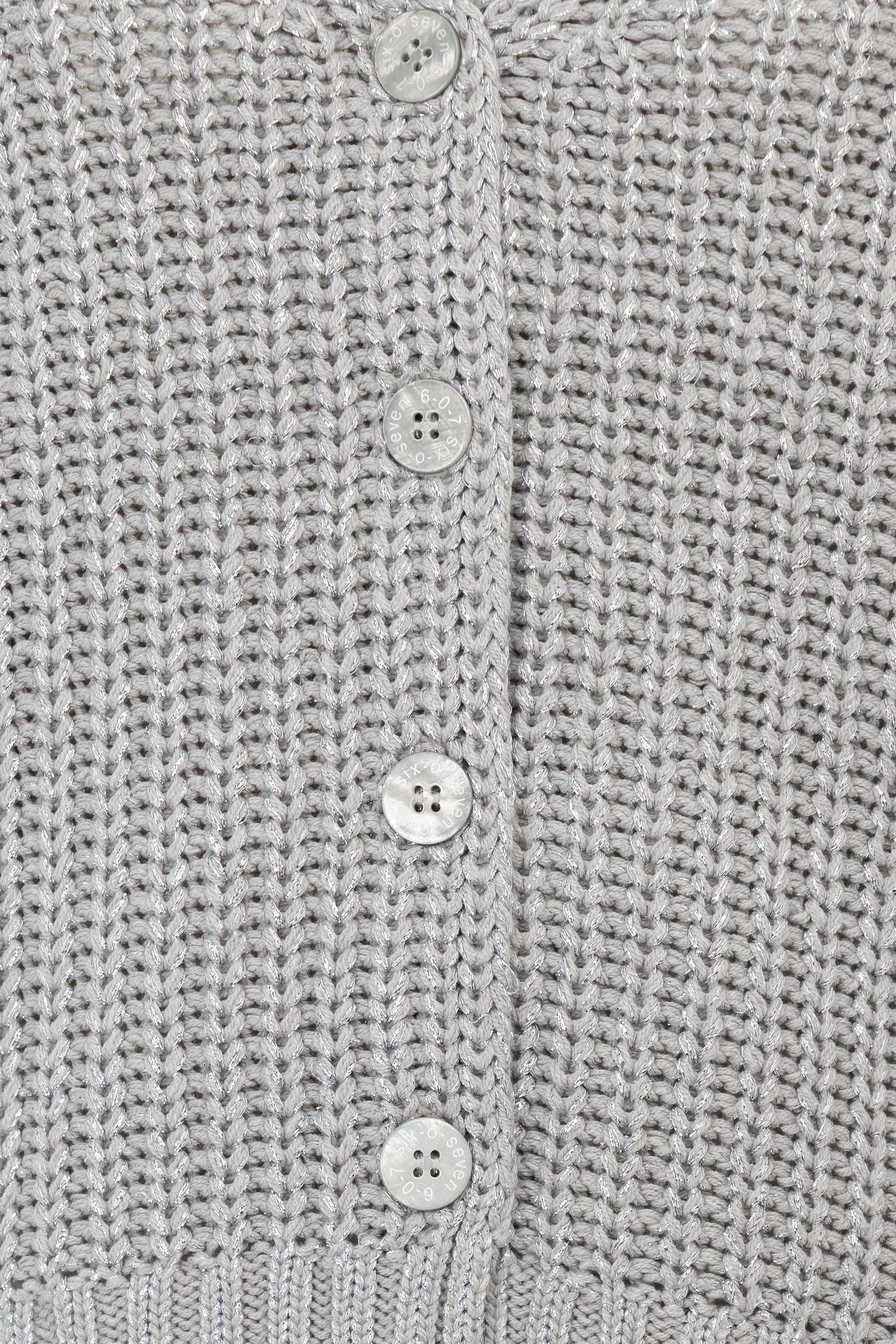 Strickjacke LIGHT GREY six-o-seven